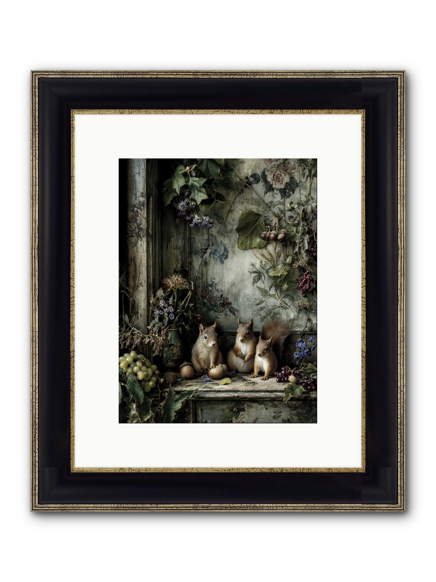 Nature’s Quiet Collectors Framed Print - Black & Gold 9x12
