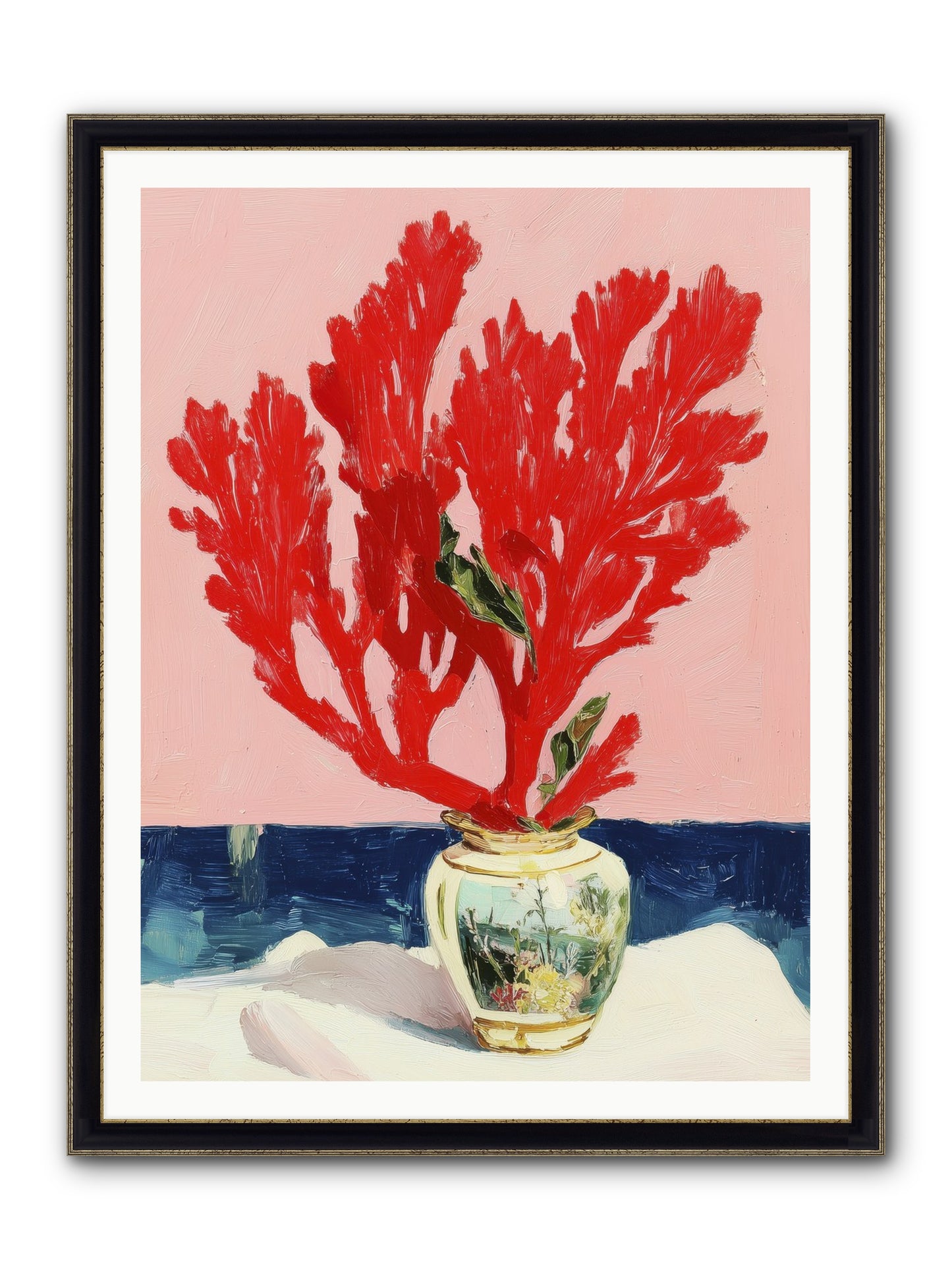 Nature's Sculpture Framed Print - Black & Gold 36x48