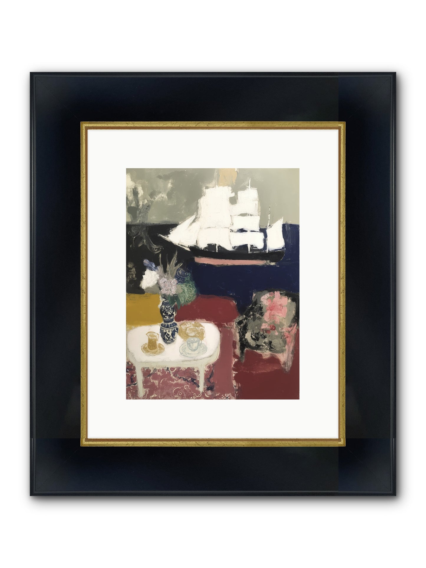 Nature's Stage Framed Print - Wide Black w/Gold 9x12