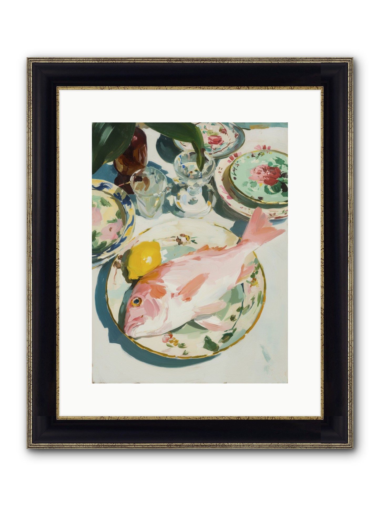 Nature's Table Framed Print - Black & Gold 12x16