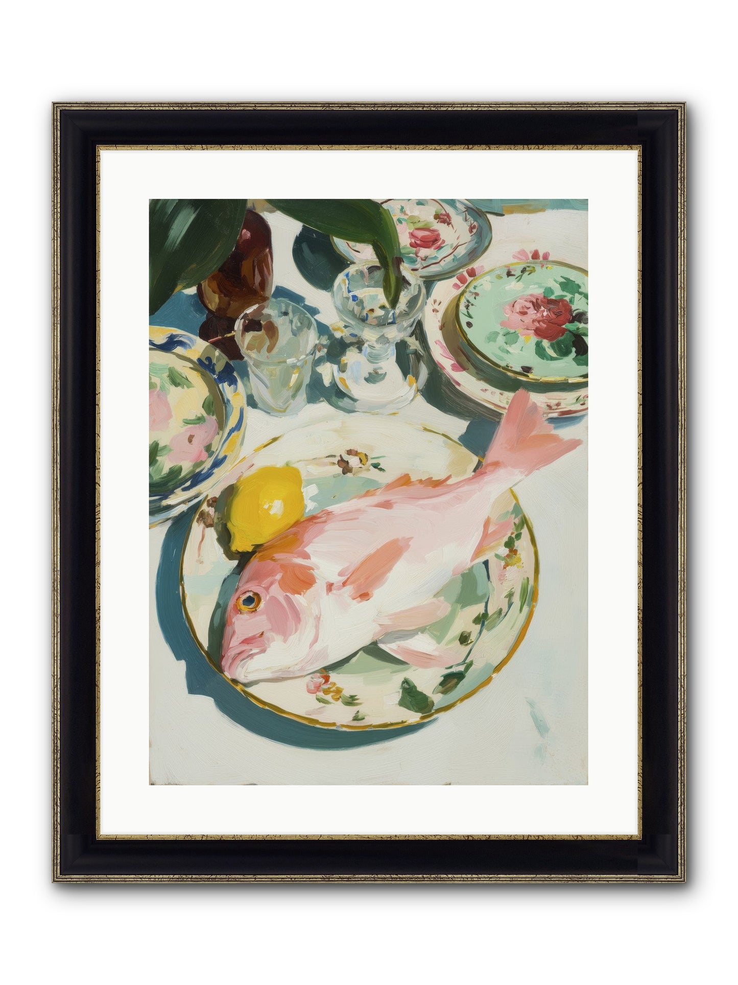 Nature's Table Framed Print - Black & Gold 18x24