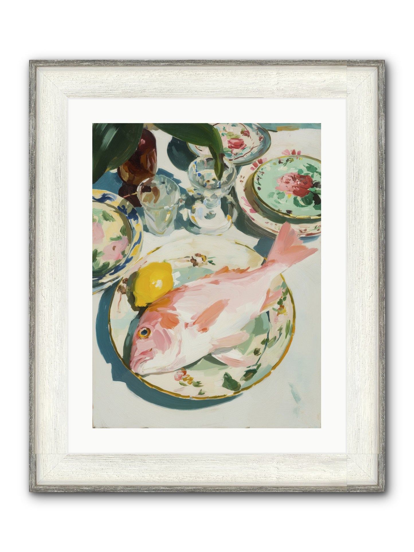 Nature's Table Framed Print - Driftwood White 18x24