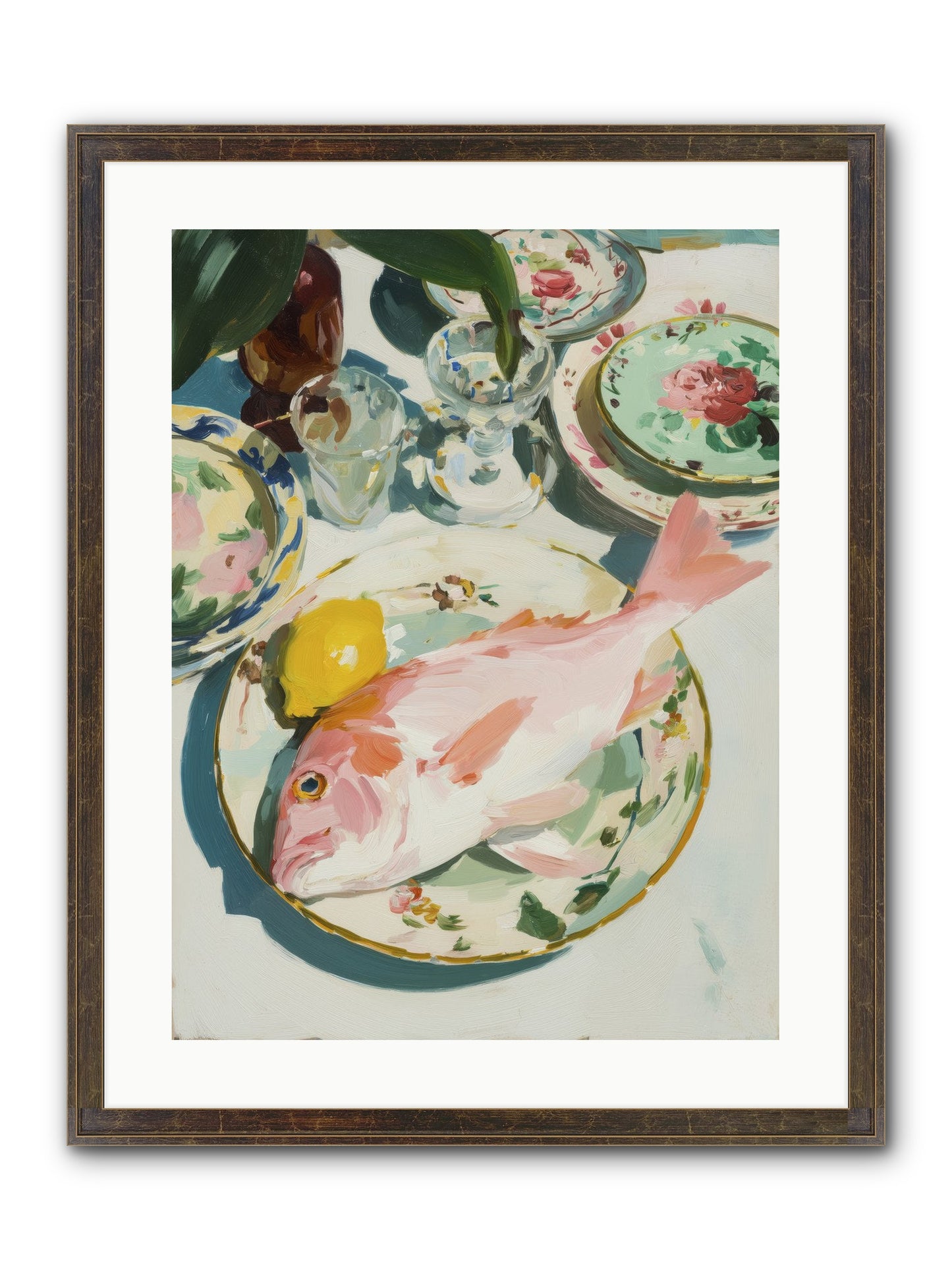 Nature's Table Framed Print - Slimwoods Black/Gold 18x24