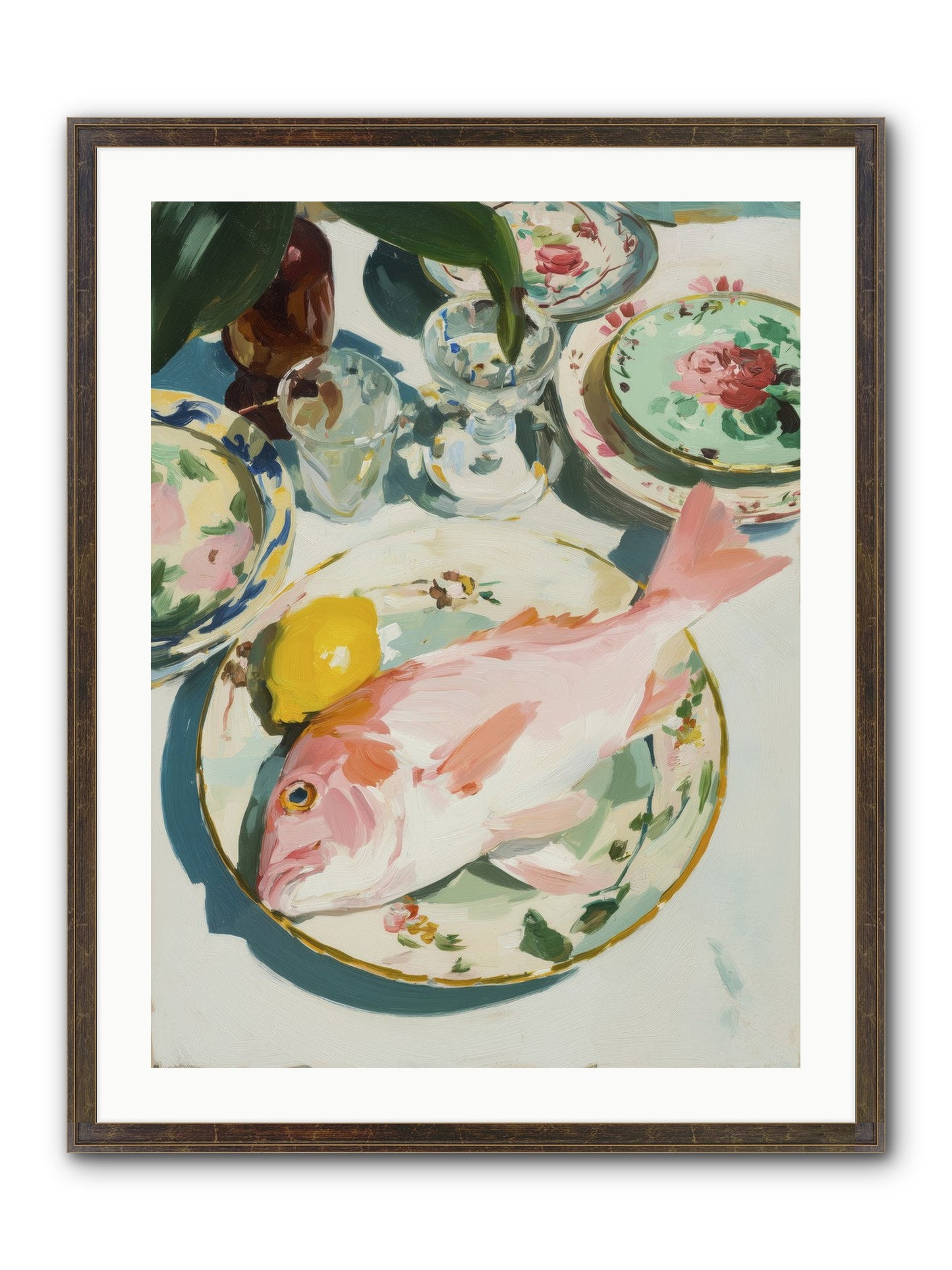 Nature's Table Framed Print - Slimwoods Black/Gold 24x32