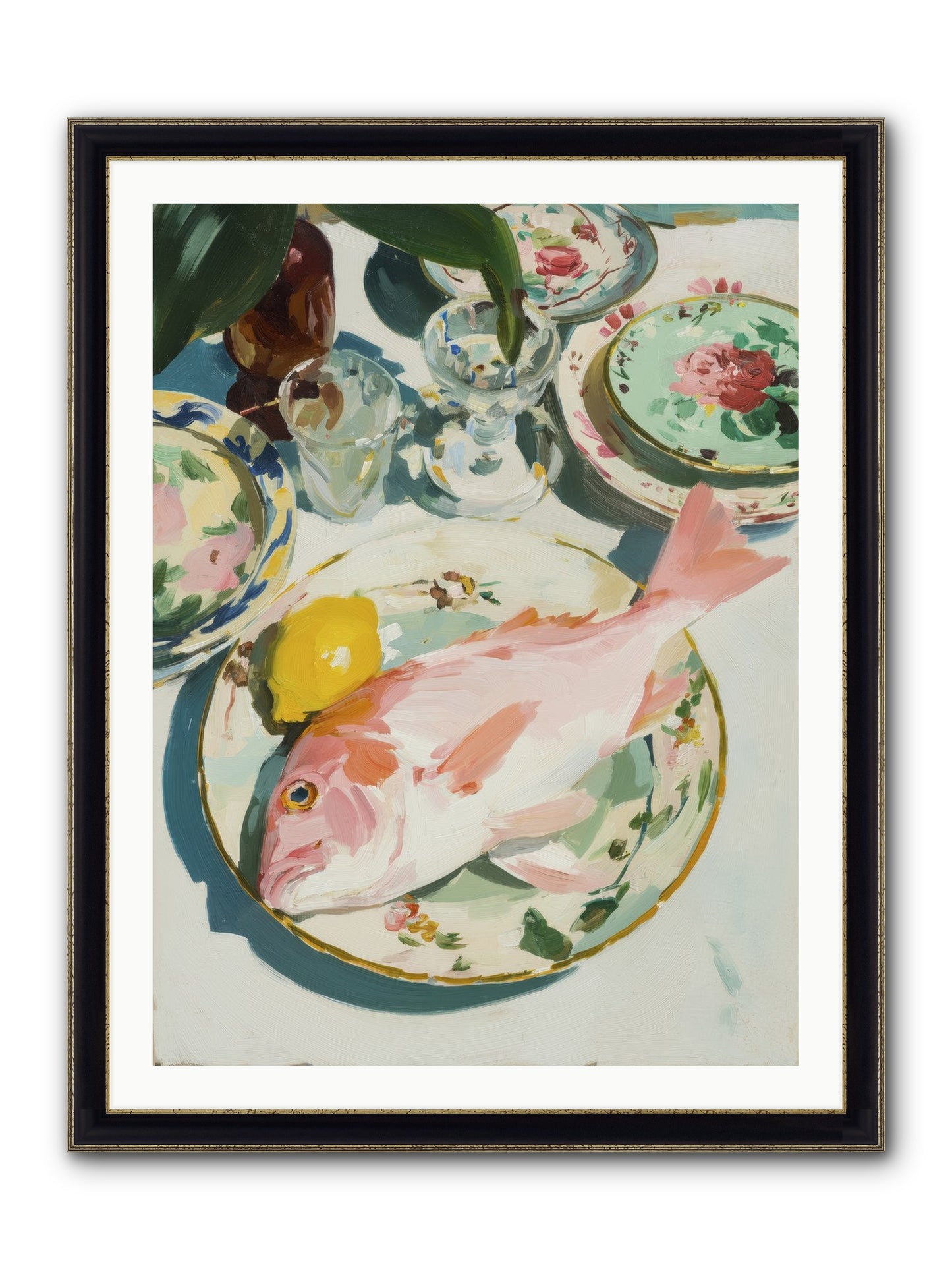Nature's Table Framed Print - Black & Gold 30x40