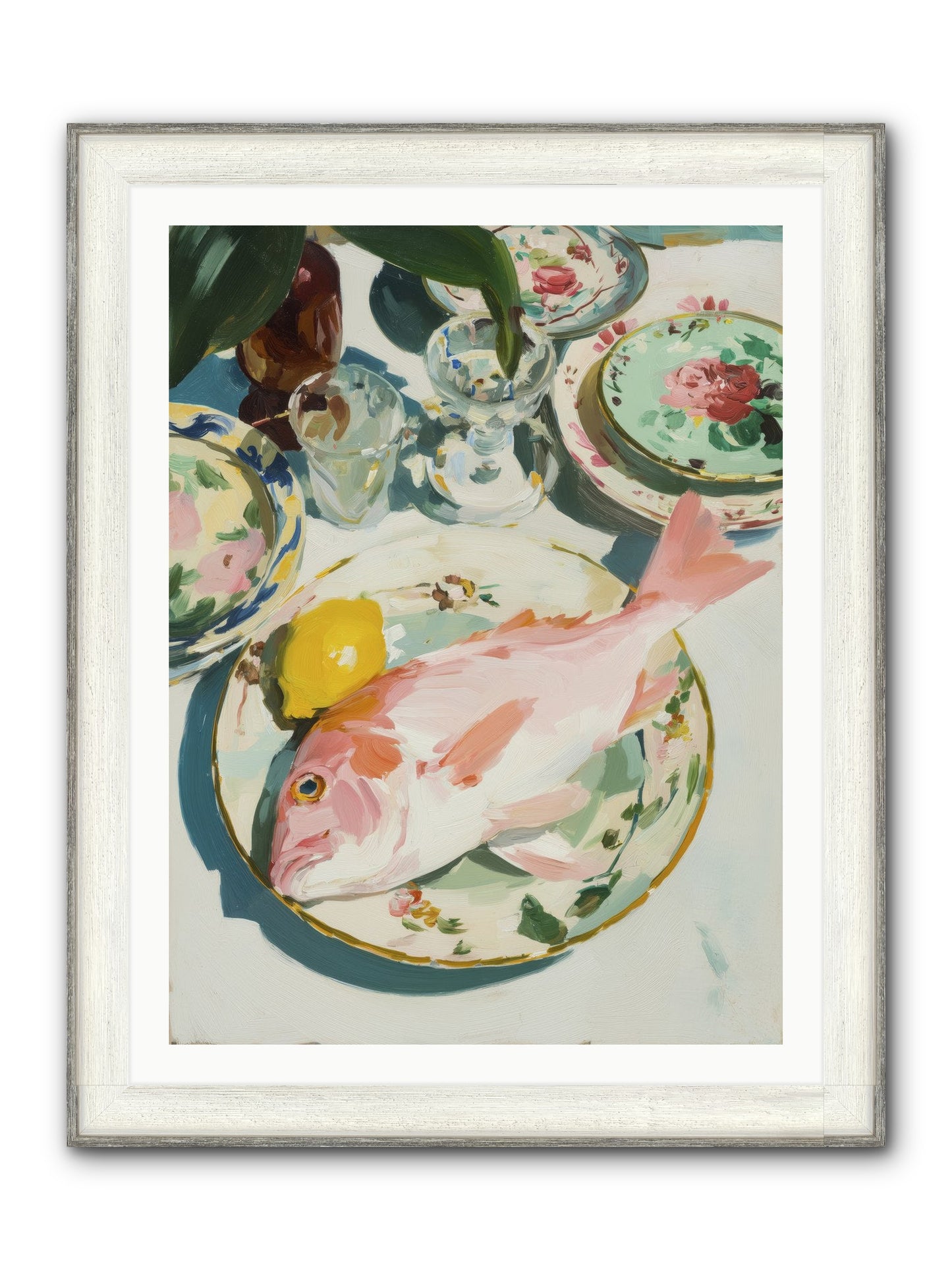 Nature's Table Framed Print - Driftwood White 30x40