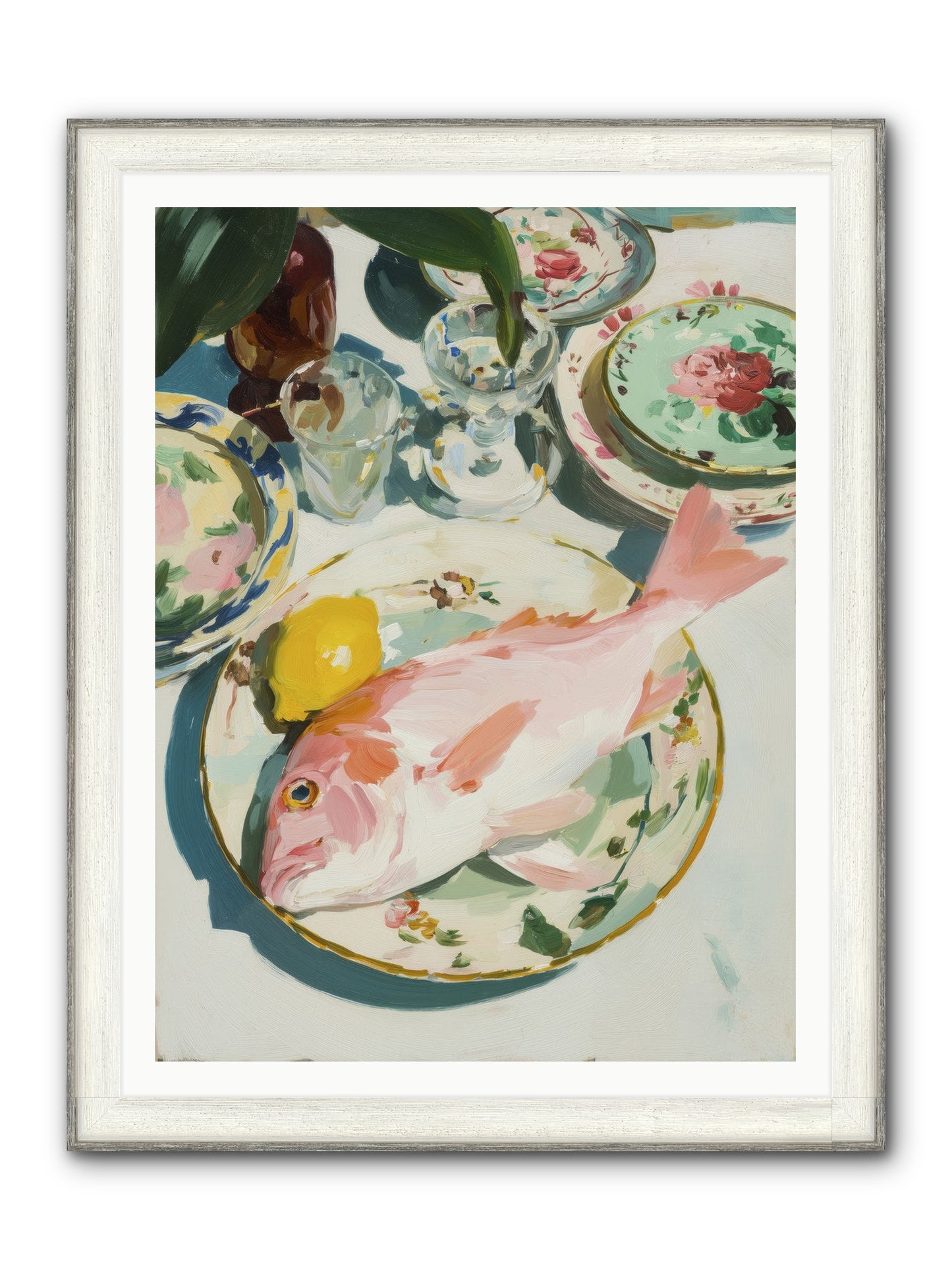 Nature's Table Framed Print - Driftwood White 36x48
