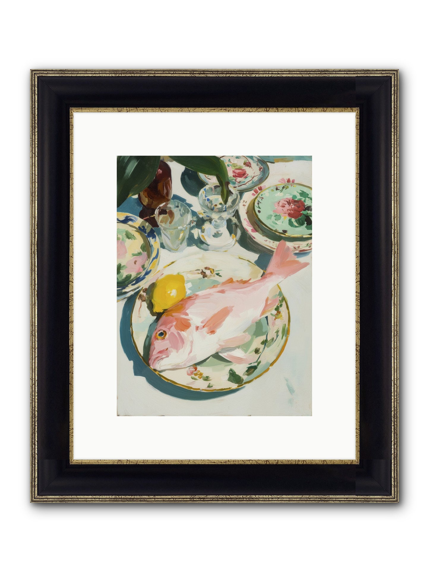 Nature's Table Framed Print - Black & Gold 9x12