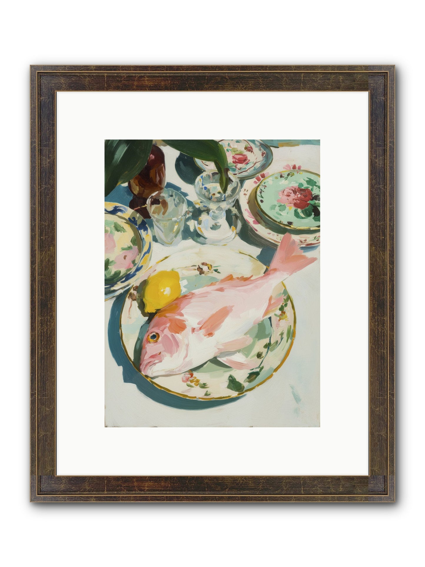 Nature's Table Framed Print - Slimwoods Black/Gold 9x12