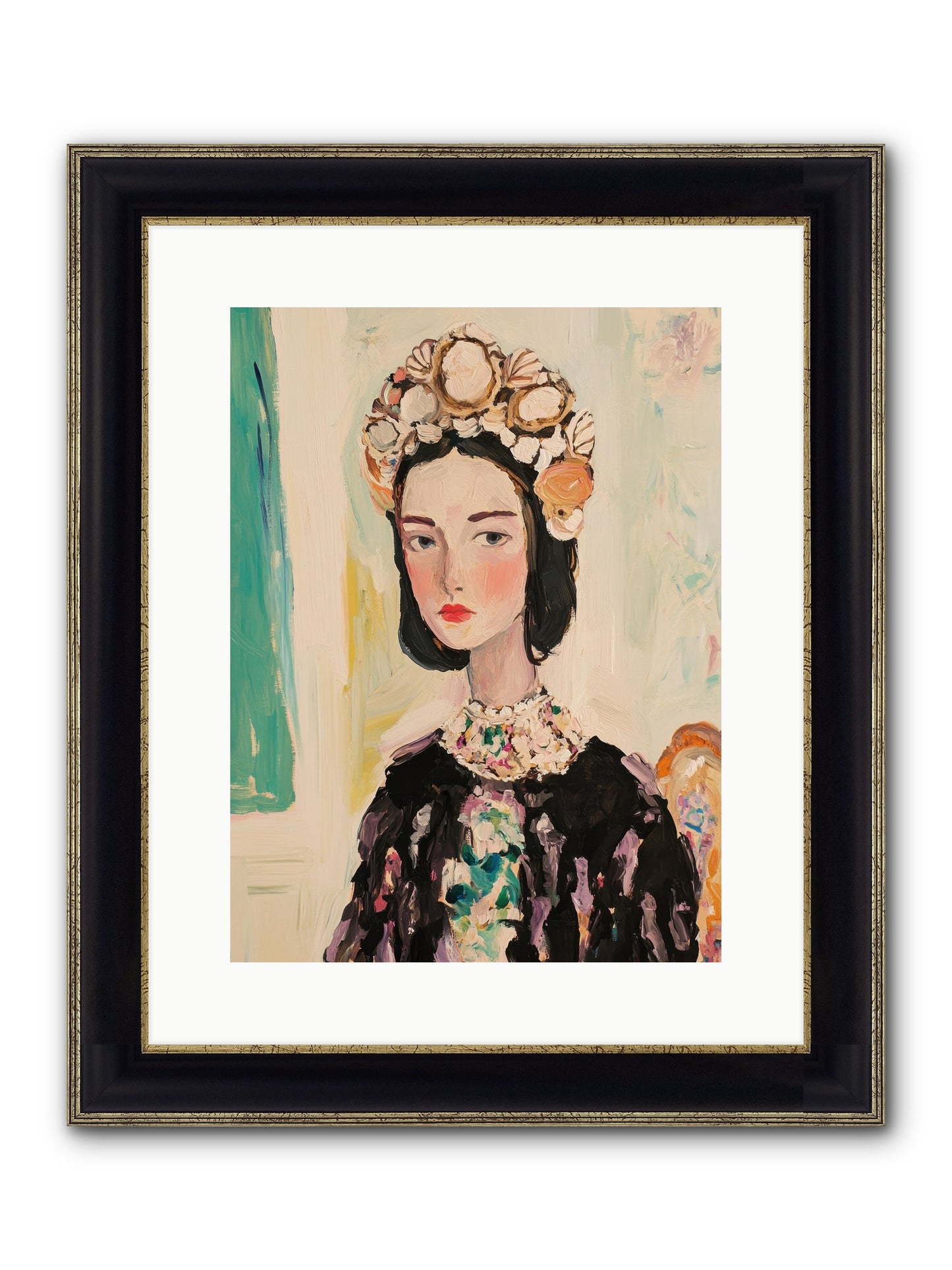 Nautical Nobility Framed Print - Black & Gold 12x16
