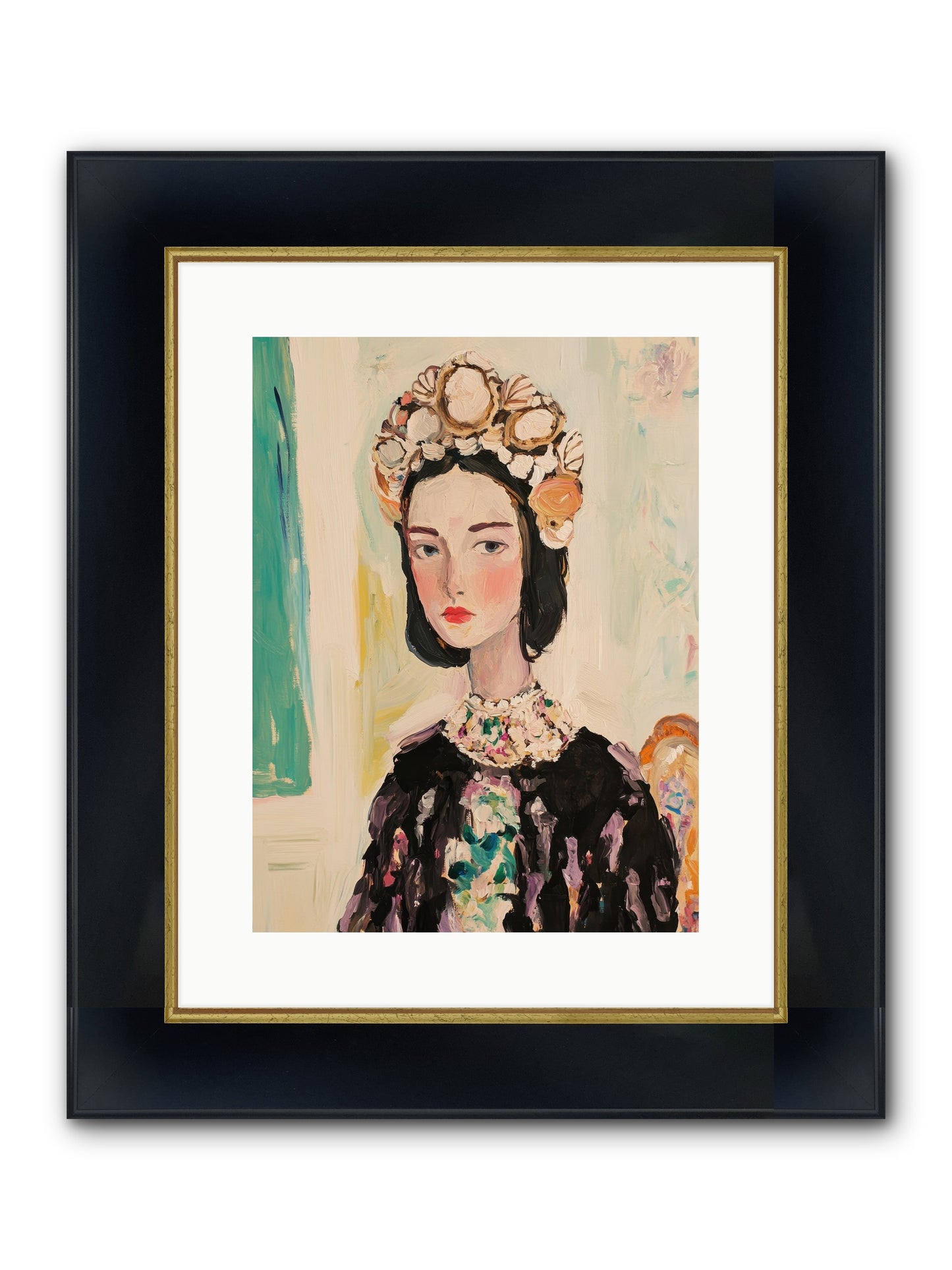 Nautical Nobility Framed Print - Wide Black w/Gold 12x16
