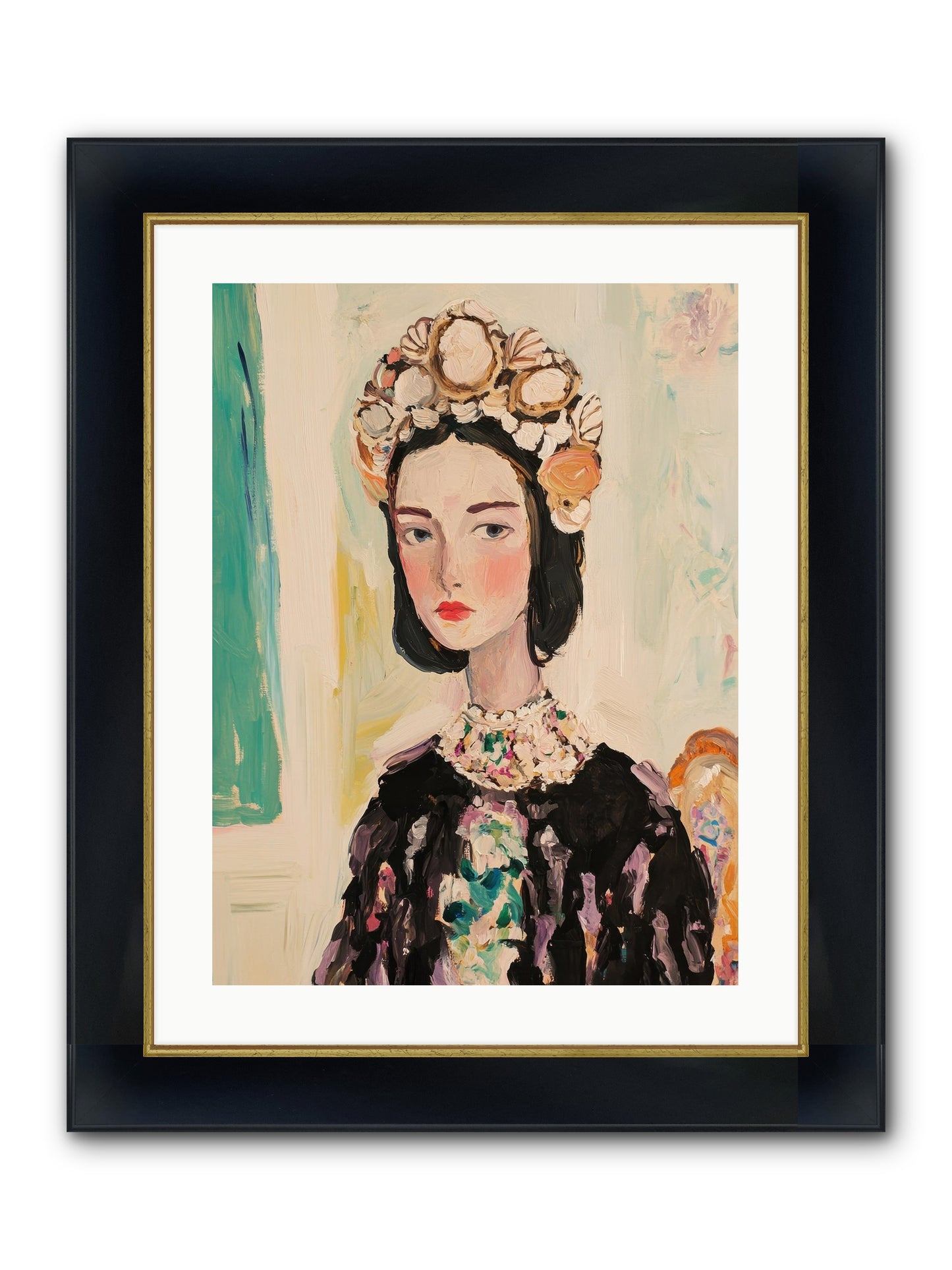 Nautical Nobility Framed Print - Wide Black w/Gold 18x24