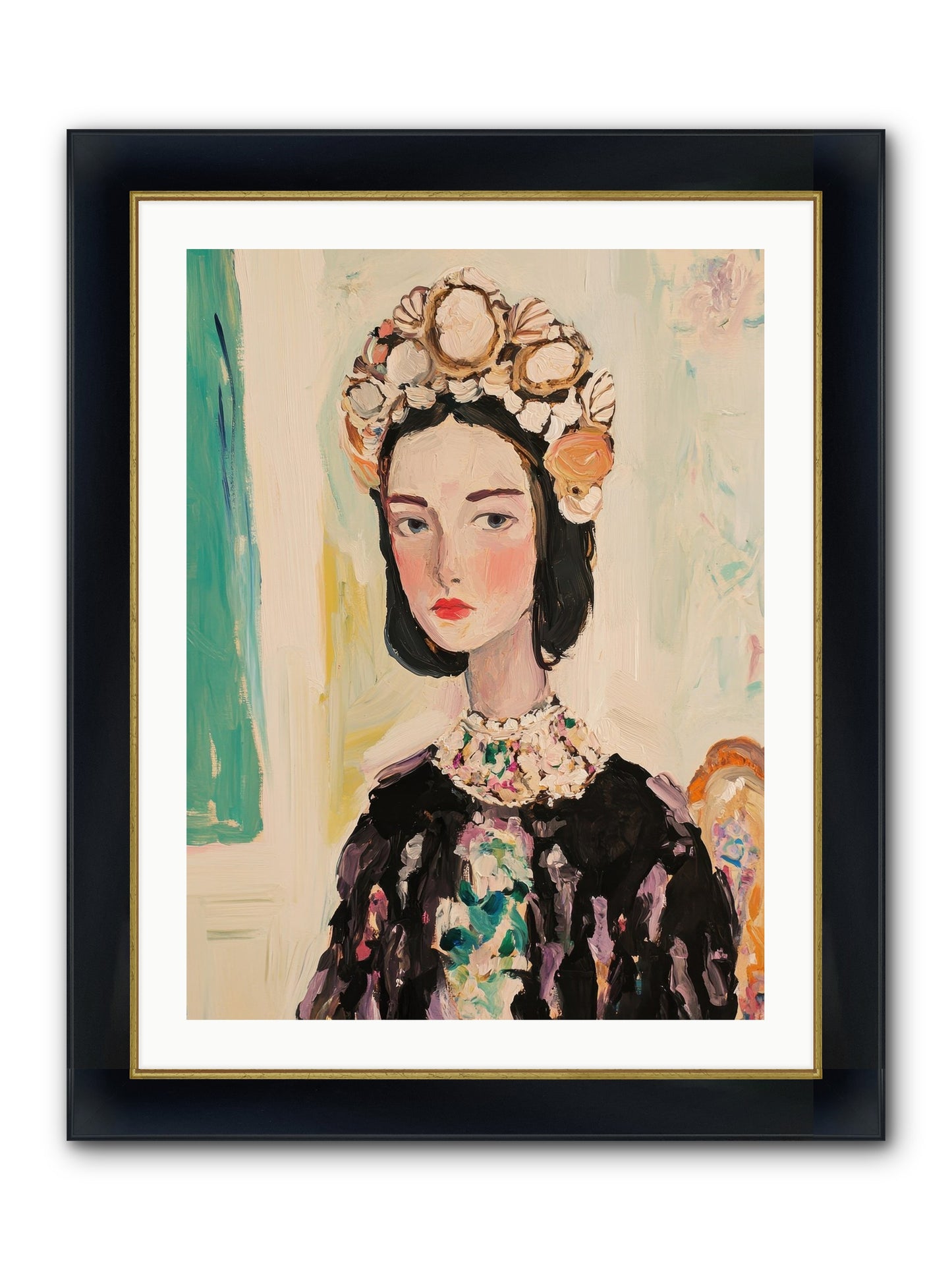 Nautical Nobility Framed Print - Wide Black w/Gold 24x32