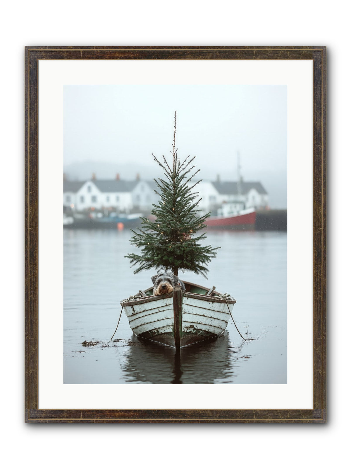 Nautical Noel Framed Print - Slimwoods Black/Gold 18x24