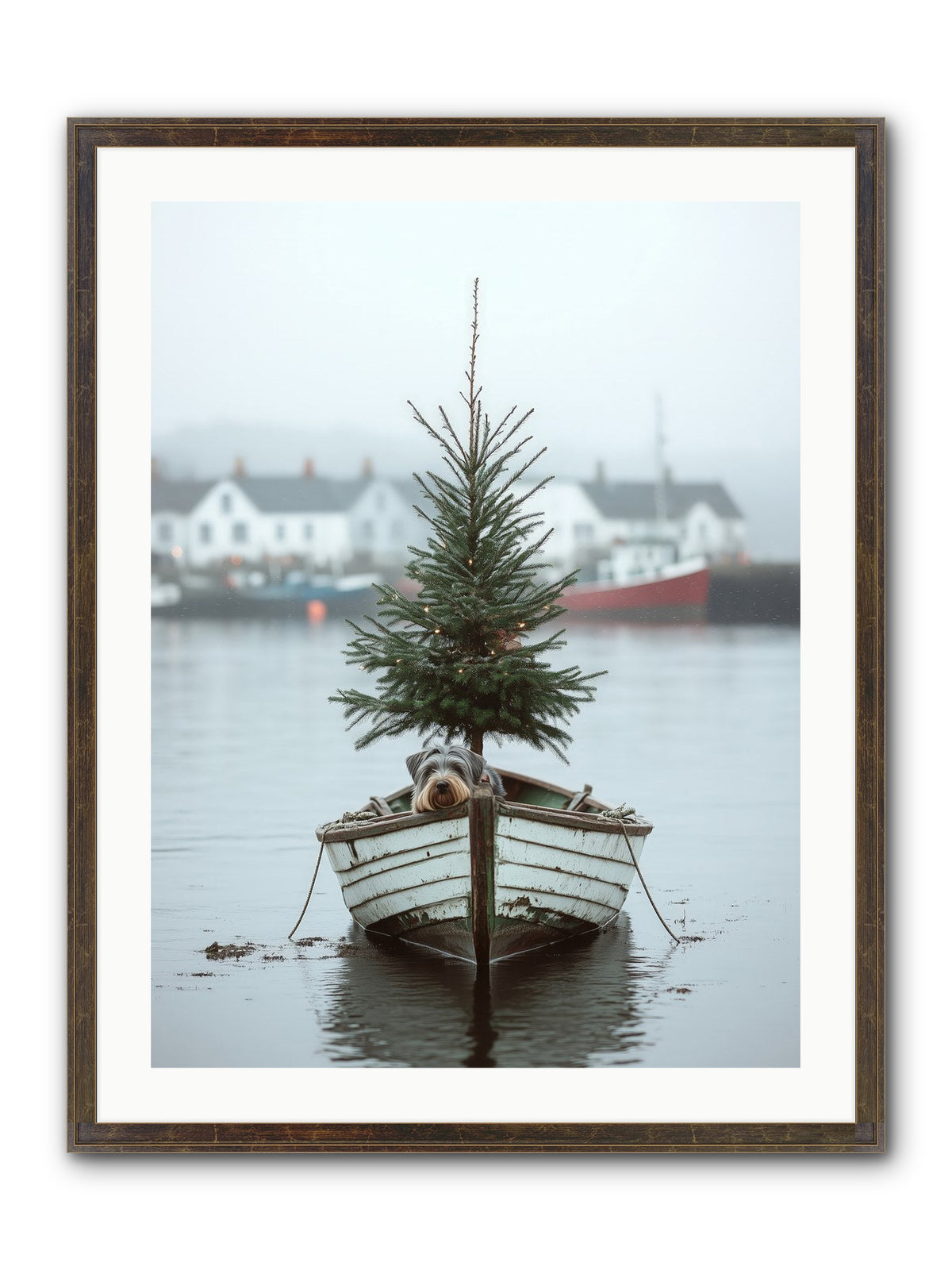 Nautical Noel Framed Print - Slimwoods Black/Gold 24x32
