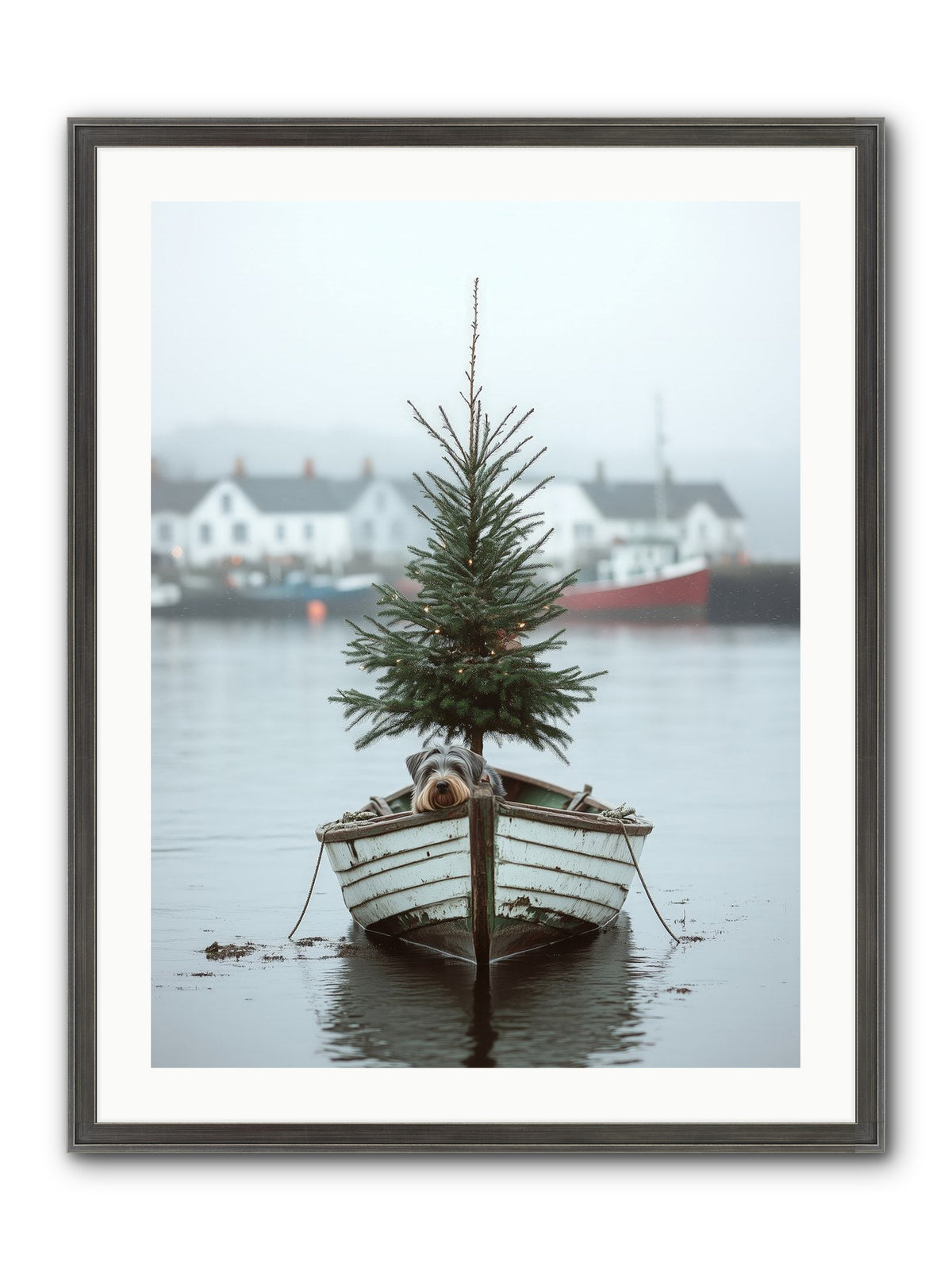 Nautical Noel Framed Print - Slimwoods Black/Silver 24x32