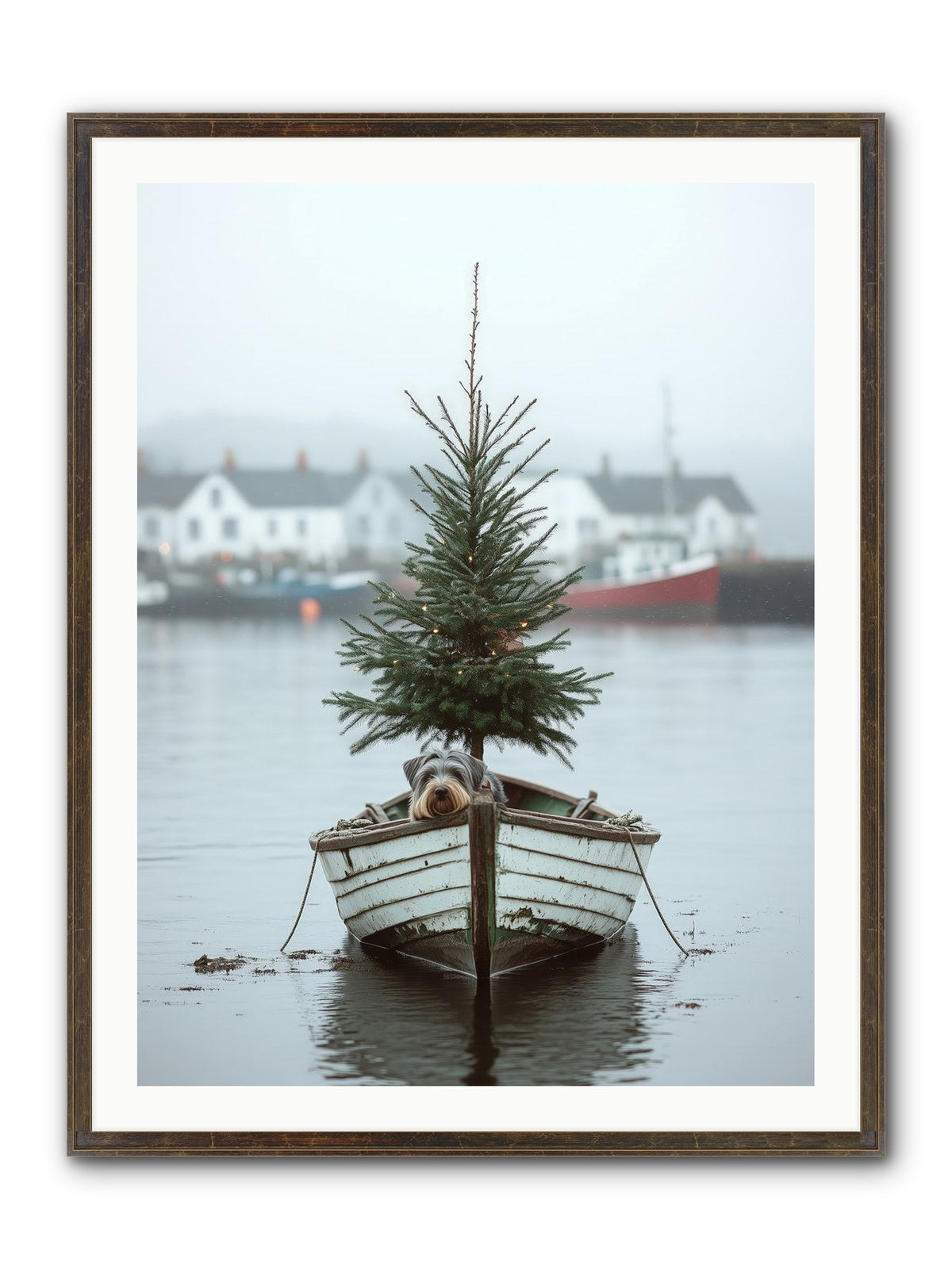 Nautical Noel Framed Print - Slimwoods Black/Gold 30x40