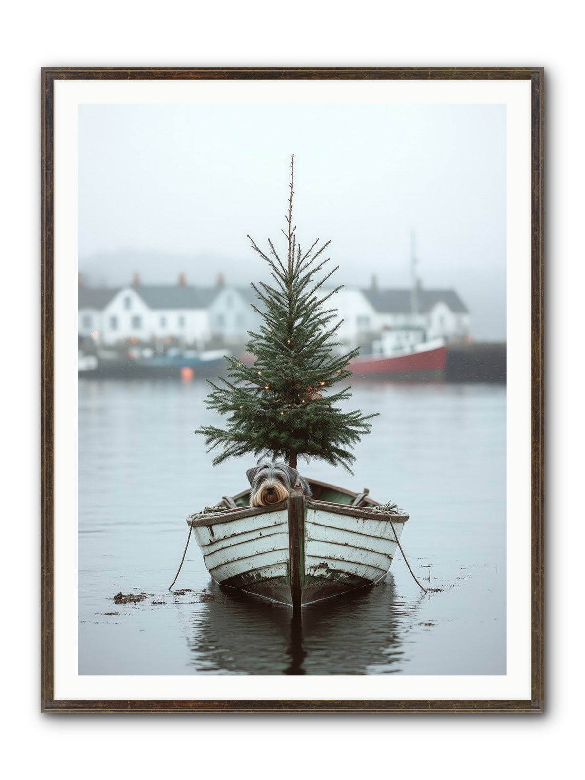 Nautical Noel Framed Print - Slimwoods Black/Gold 36x48