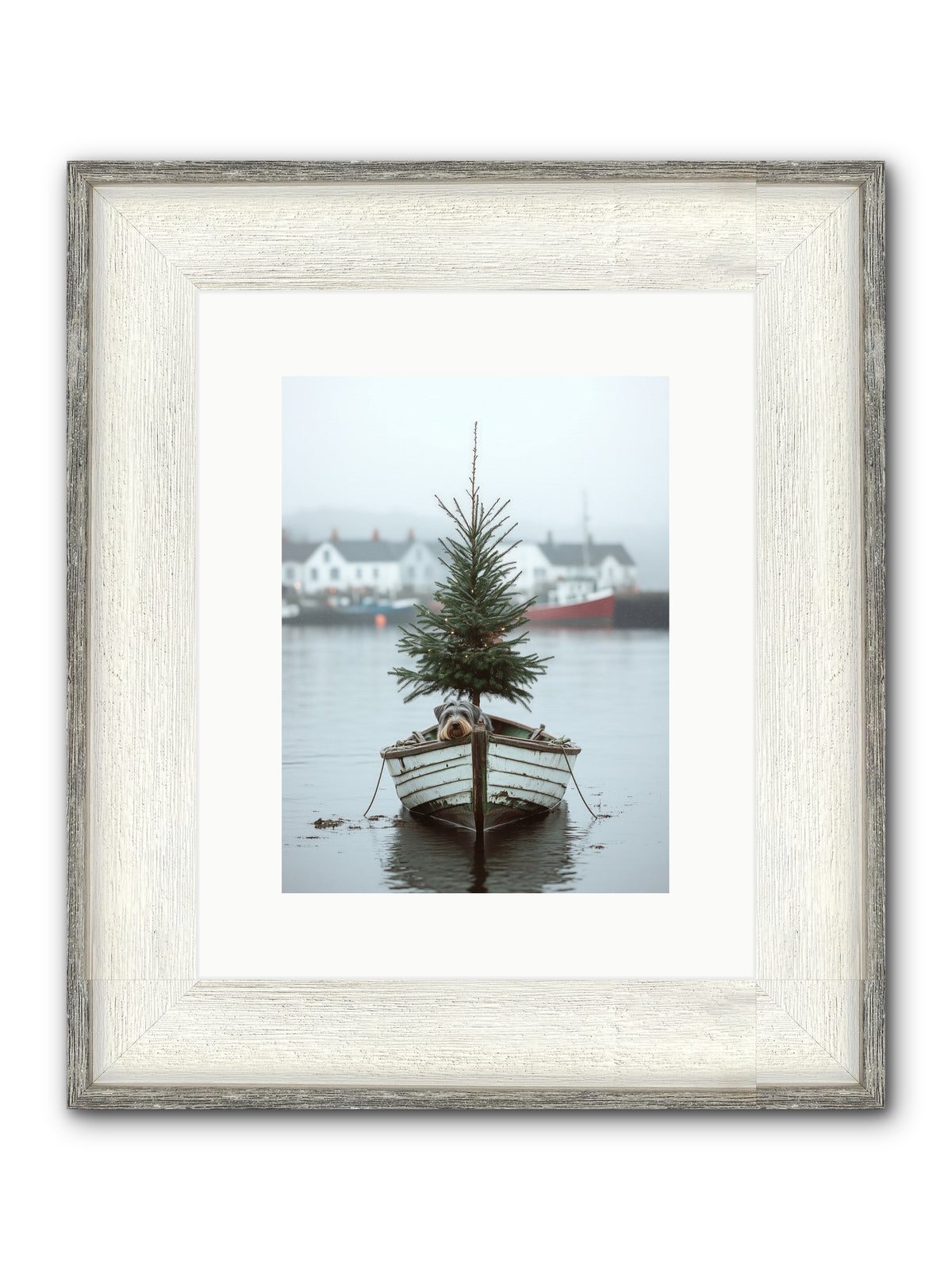 Nautical Noel Framed Print - Driftwood White 9x12