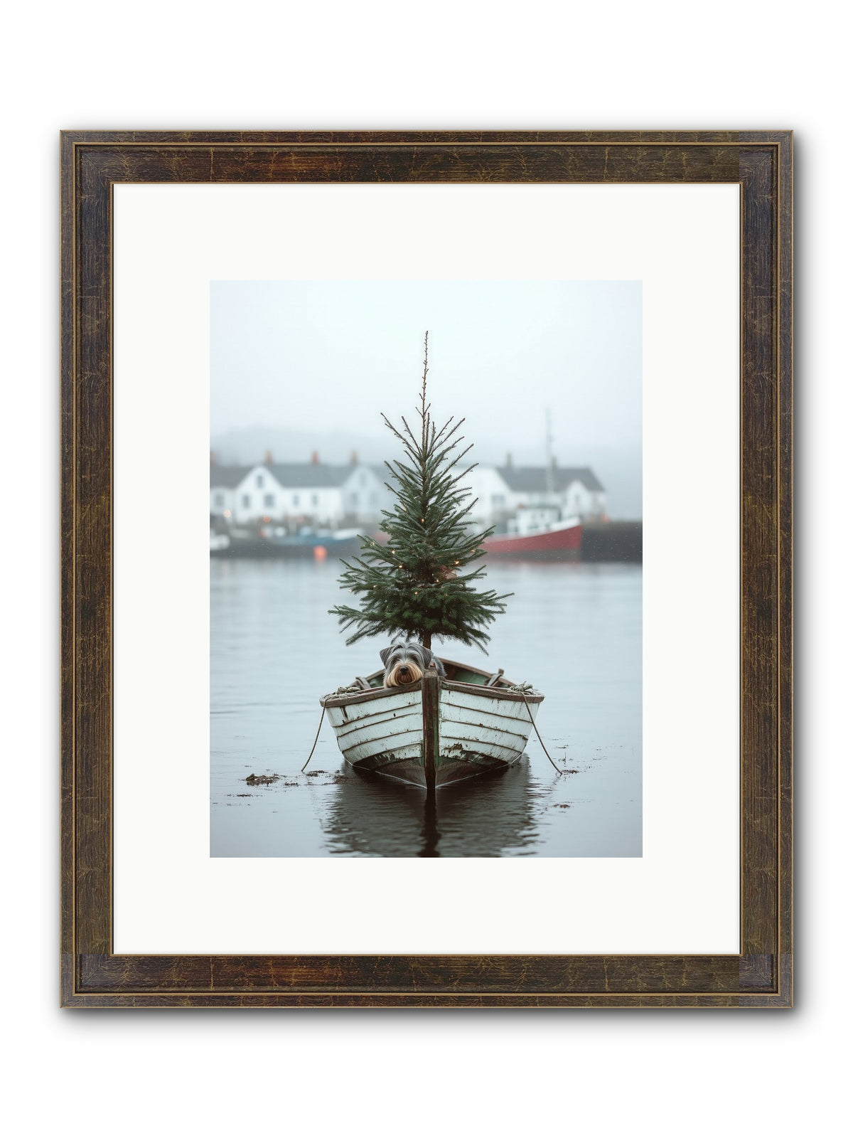 Nautical Noel Framed Print - Slimwoods Black/Gold 9x12