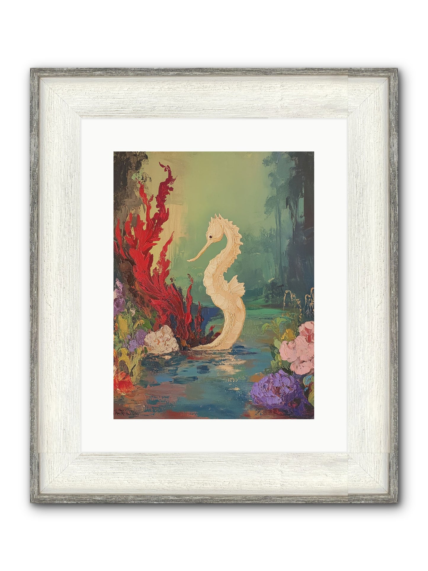 Nautical Sprite Framed Print - Driftwood White 12x16