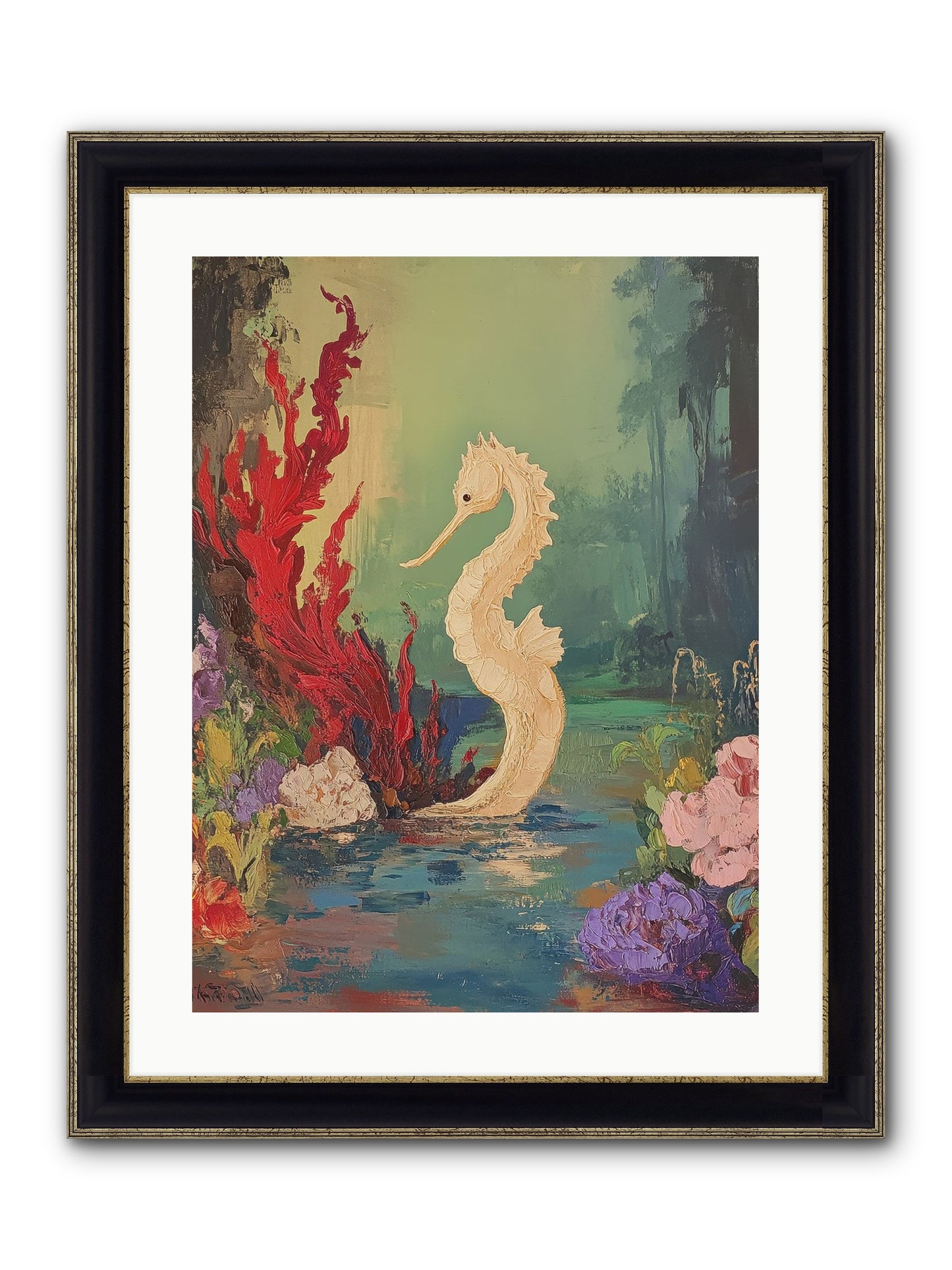 Nautical Sprite Framed Print - Black & Gold 18x24