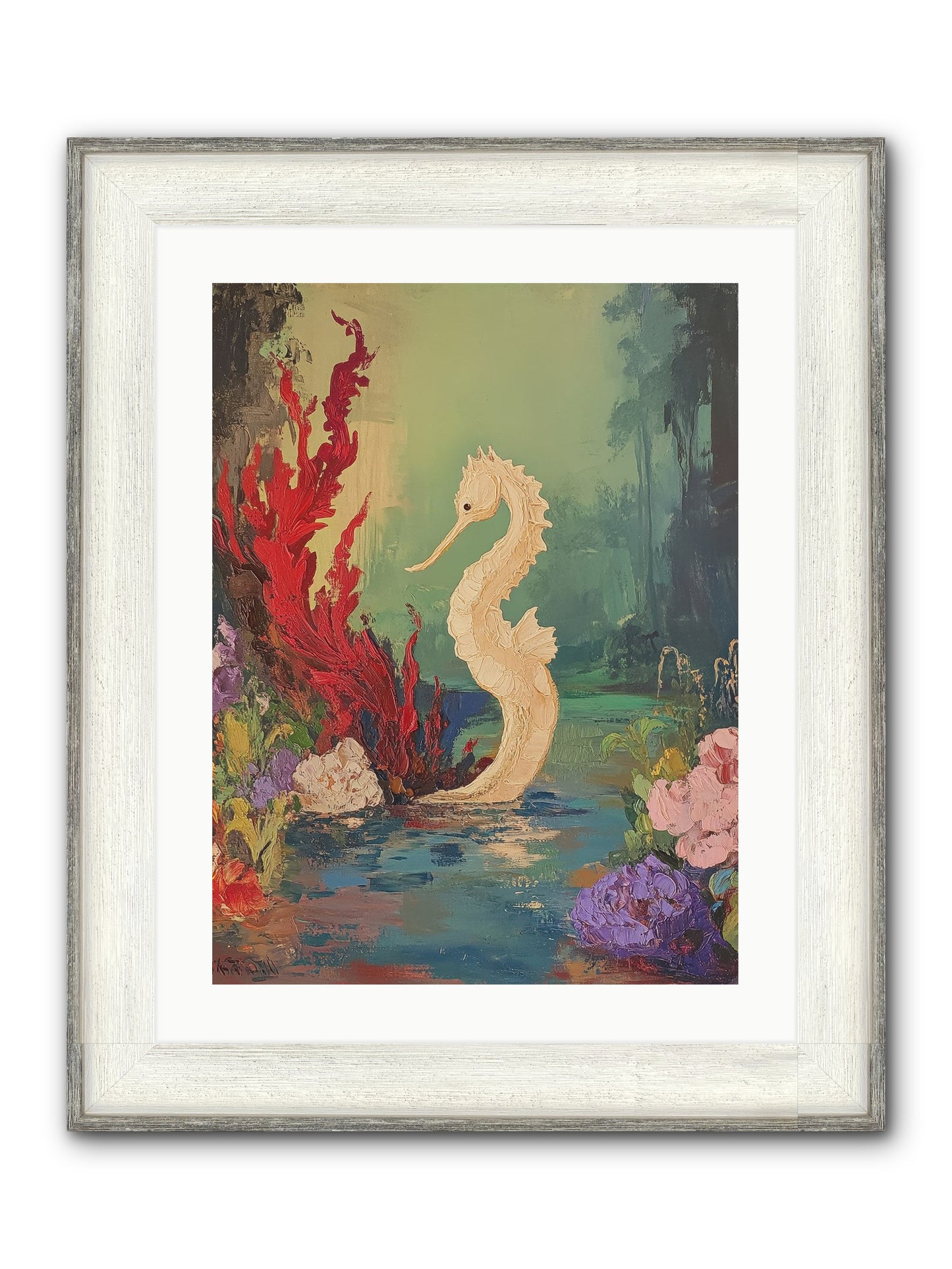 Nautical Sprite Framed Print - Driftwood White 18x24