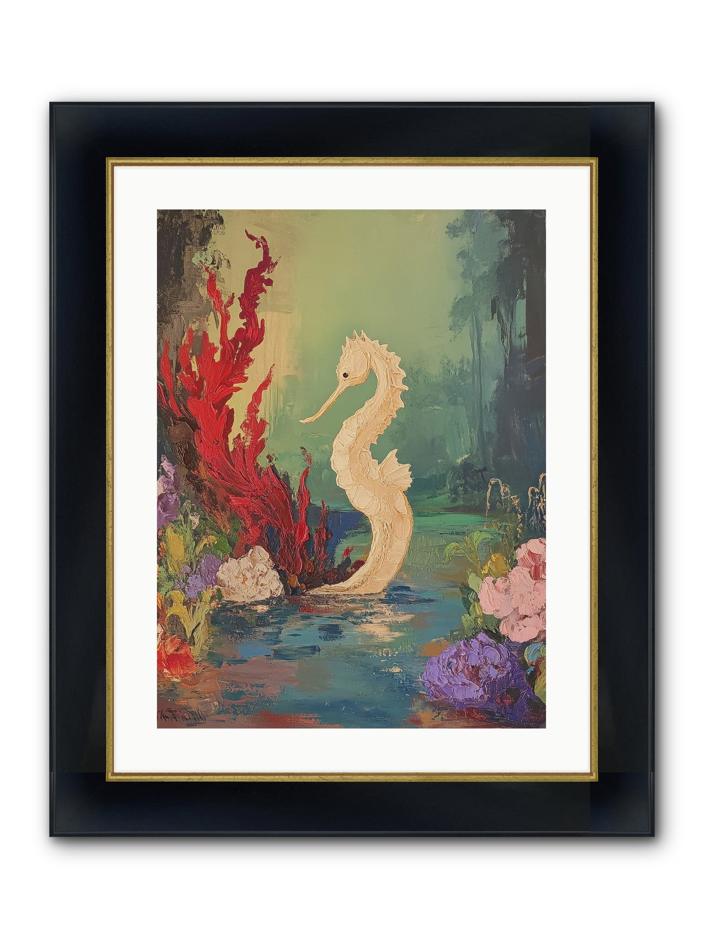 Nautical Sprite Framed Print - Wide Black w/Gold 18x24
