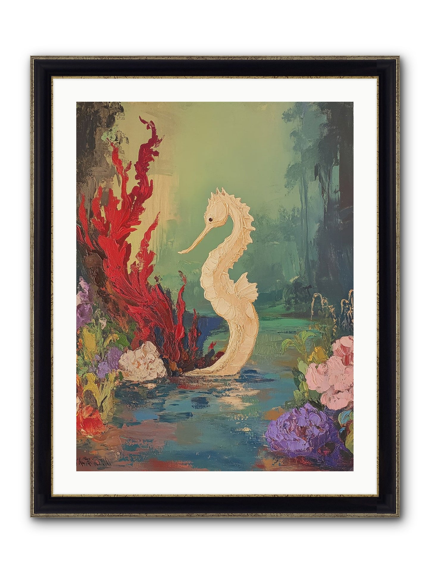 Nautical Sprite Framed Print - Black & Gold 24x32