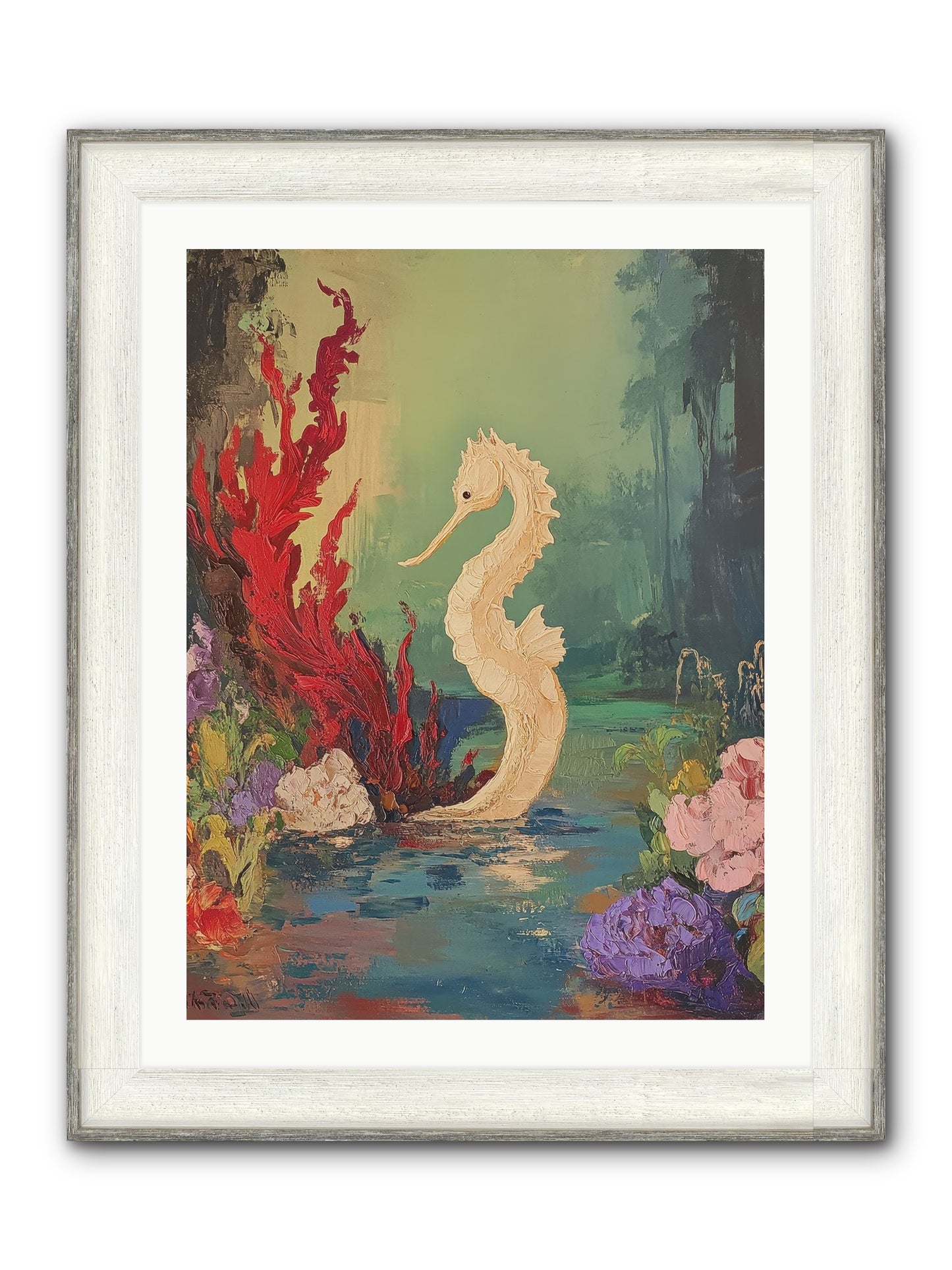 Nautical Sprite Framed Print - Driftwood White 24x32