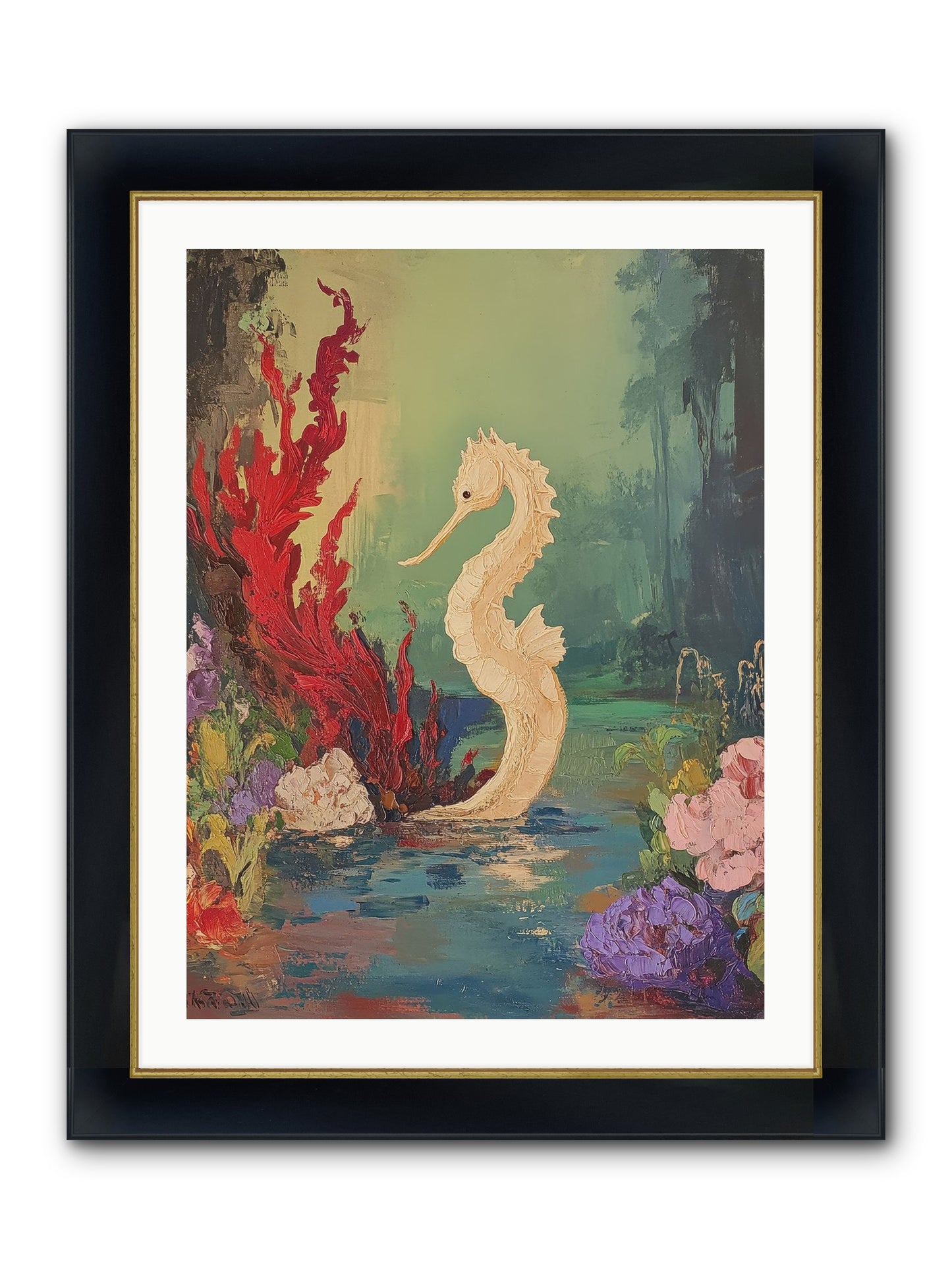 Nautical Sprite Framed Print - Wide Black w/Gold 24x32
