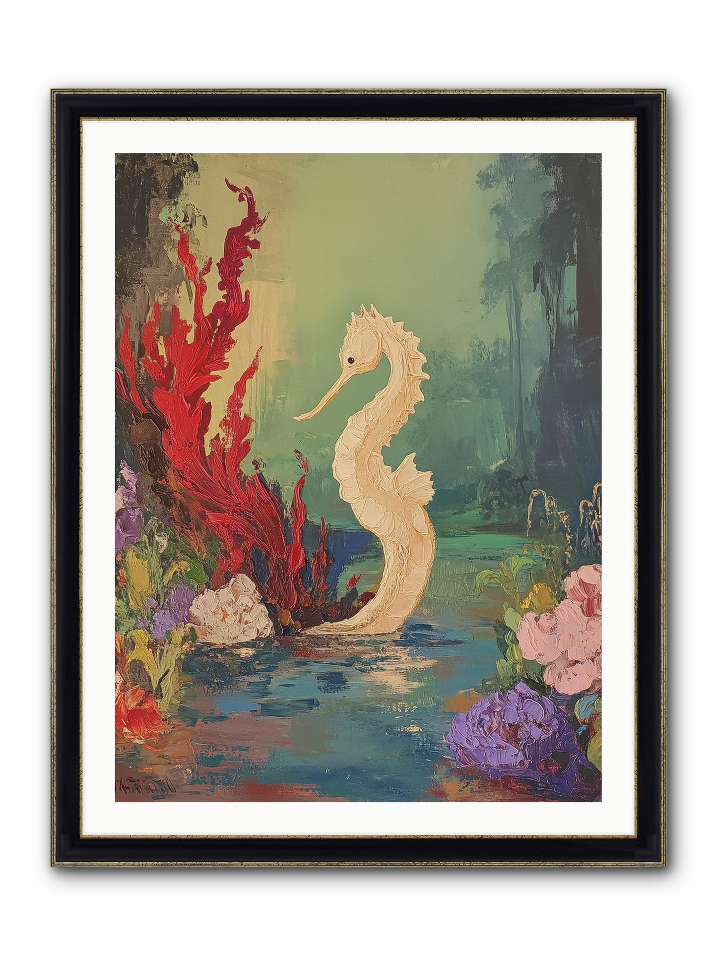 Nautical Sprite Framed Print - Black & Gold 30x40