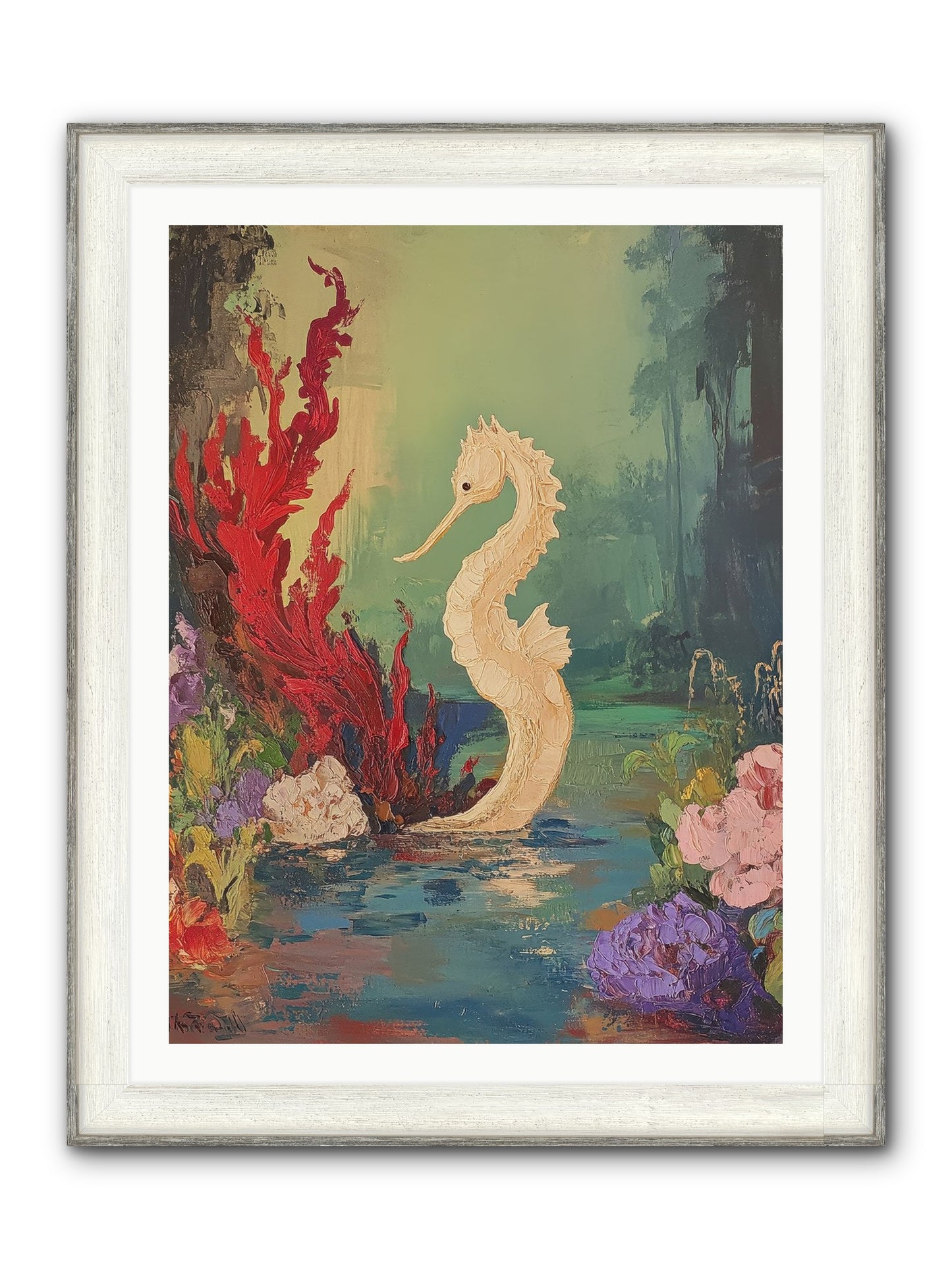 Nautical Sprite Framed Print - Driftwood White 30x40