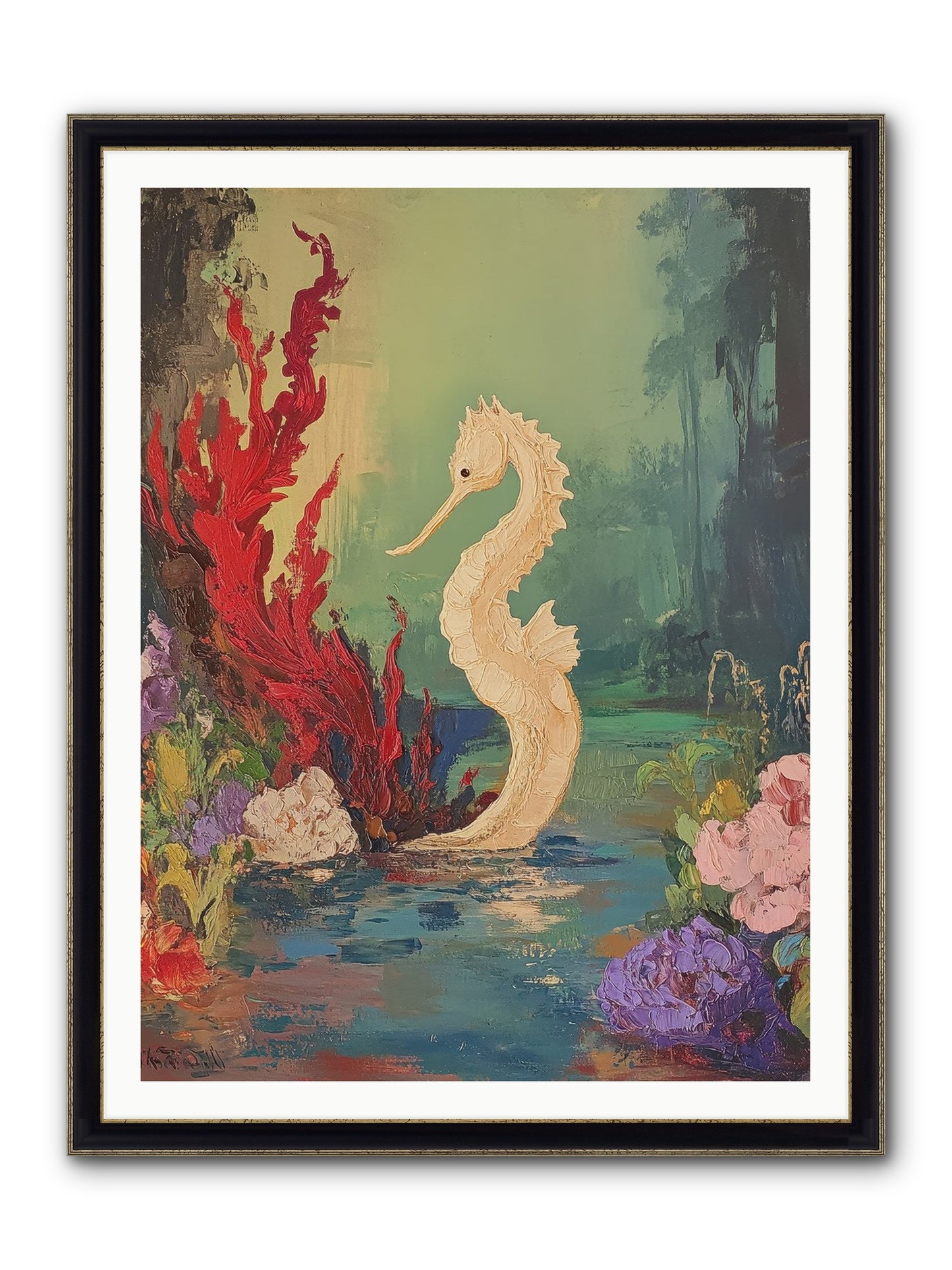 Nautical Sprite Framed Print - Black & Gold 36x48