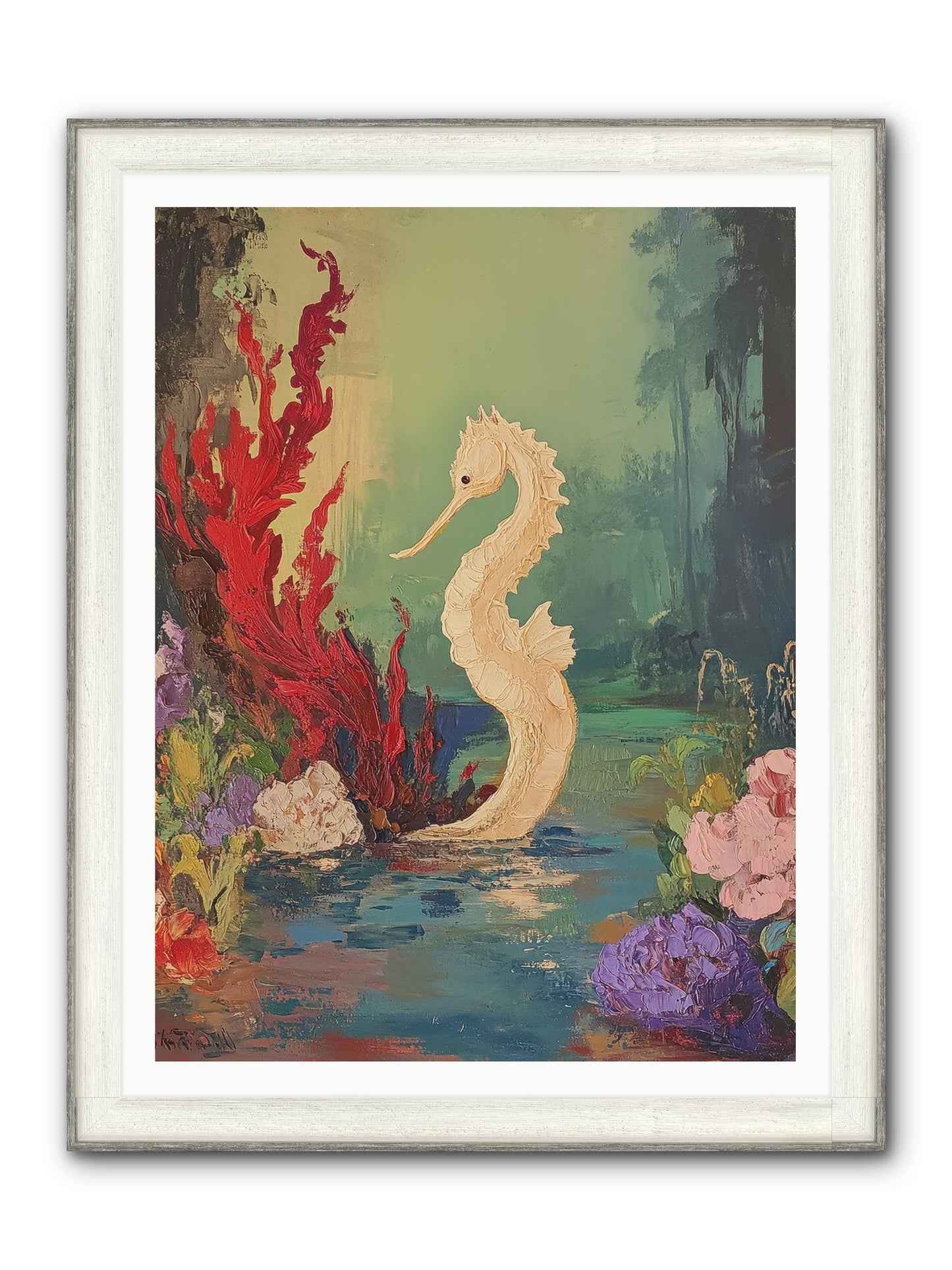 Nautical Sprite Framed Print - Driftwood White 36x48
