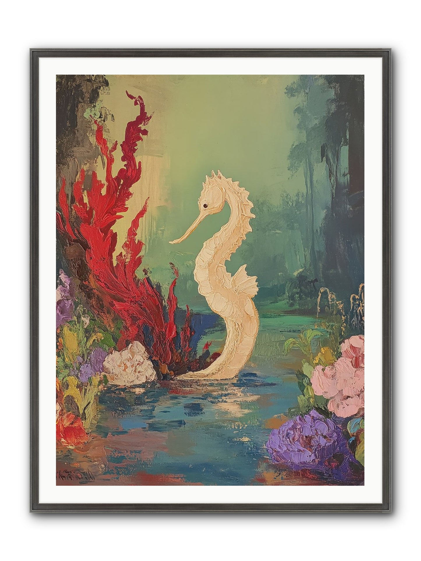 Nautical Sprite Framed Print - Slimwoods Black/Silver 36x48