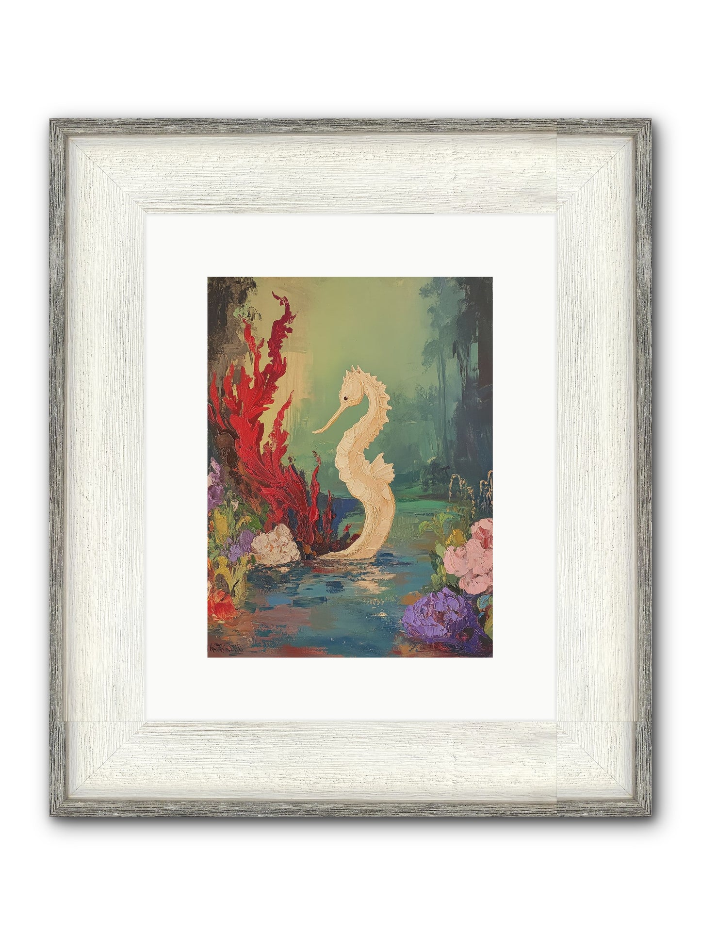 Nautical Sprite Framed Print - Driftwood White 9x12