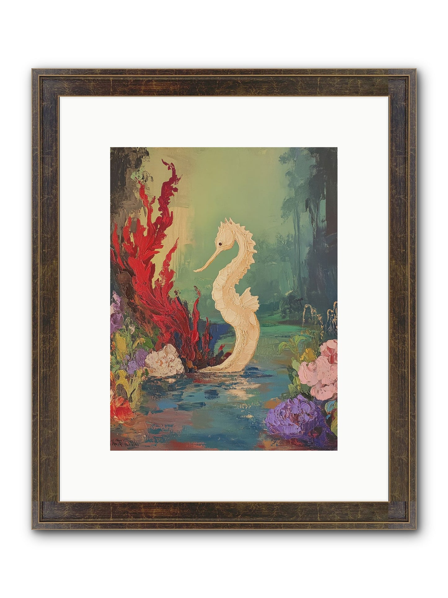 Nautical Sprite Framed Print - Slimwoods Black/Gold 9x12