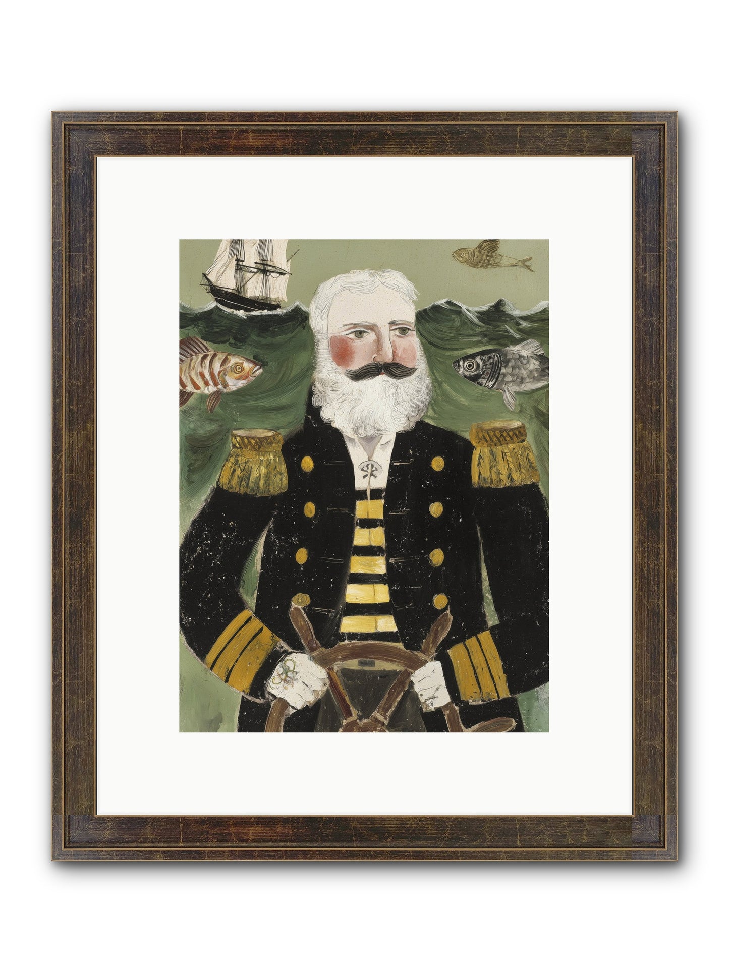 Navigator's Heart Framed Print - Slimwoods Black/Gold 9x12