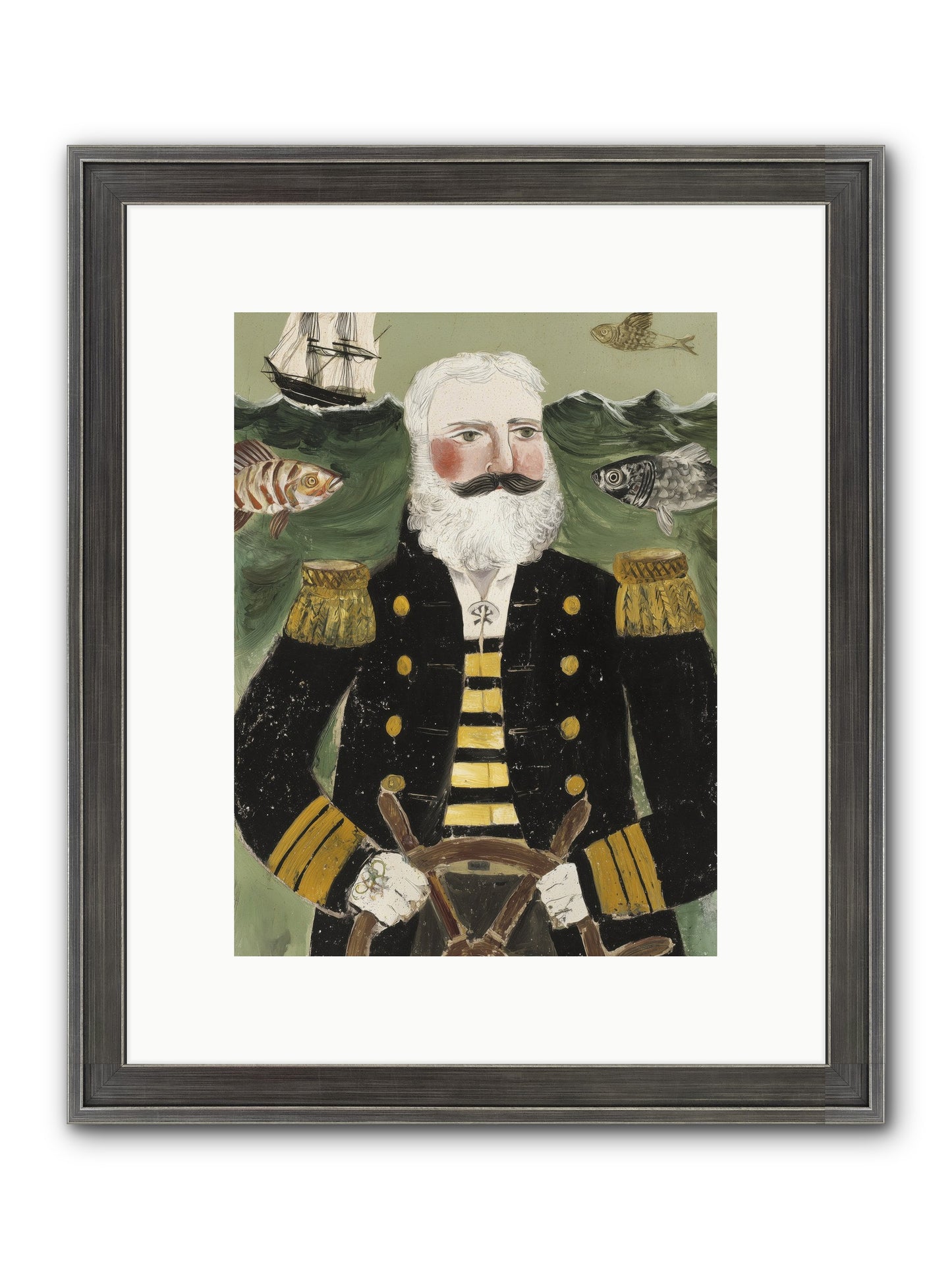 Navigator's Heart Framed Print - Slimwoods Black/Silver 9x12