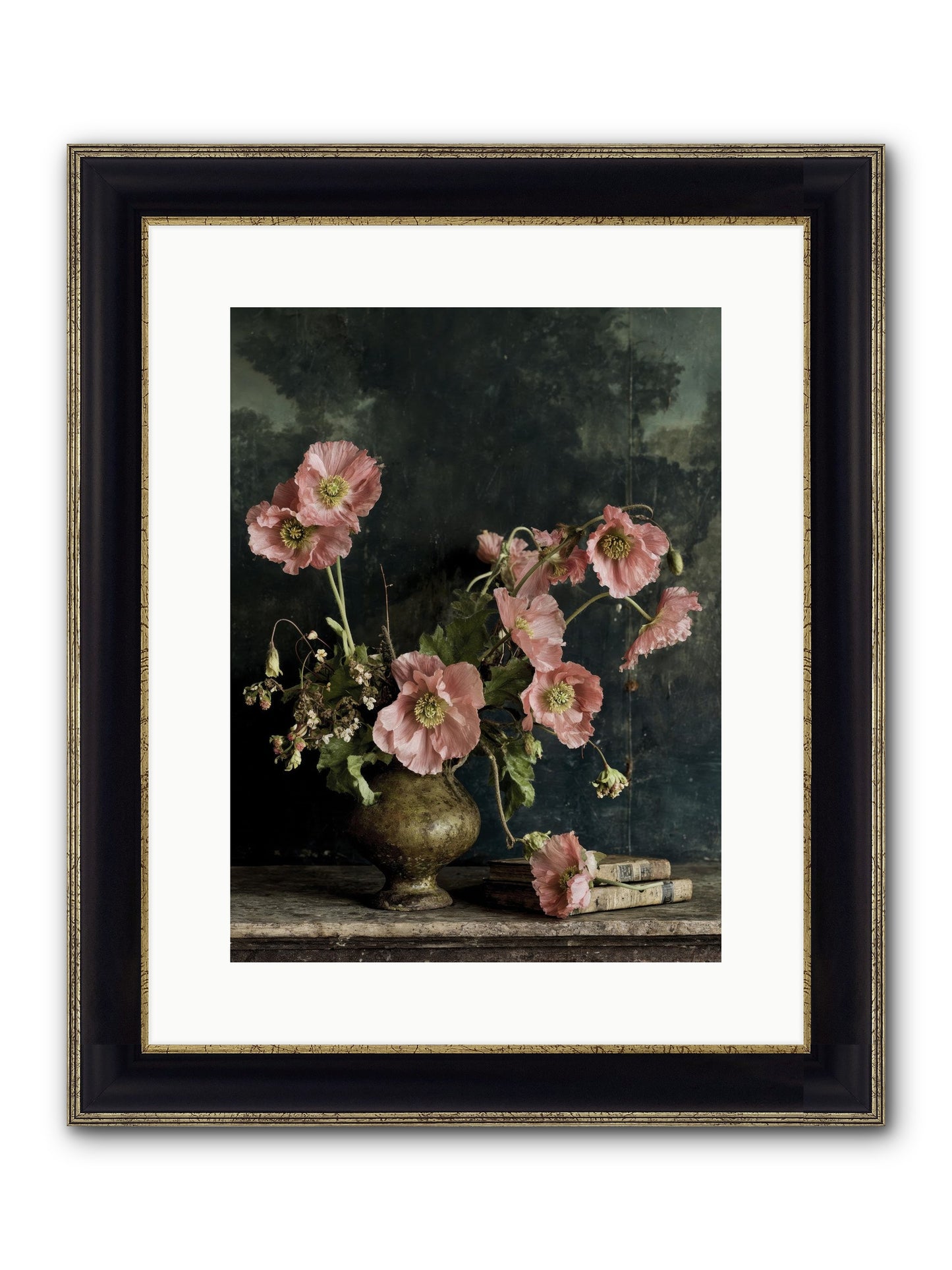 Nectar Field Framed Print - Black & Gold 12x16