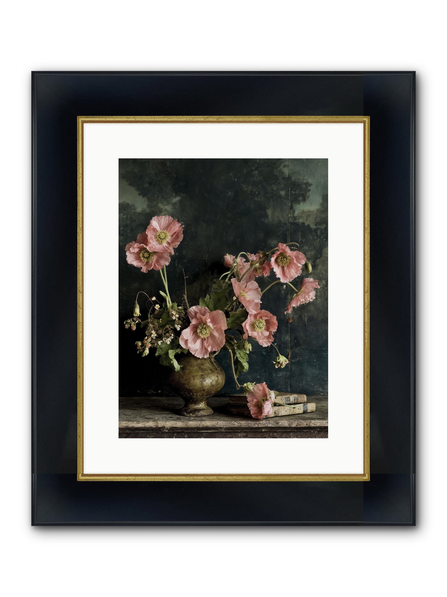 Nectar Field Framed Print - Wide Black w/Gold 12x16