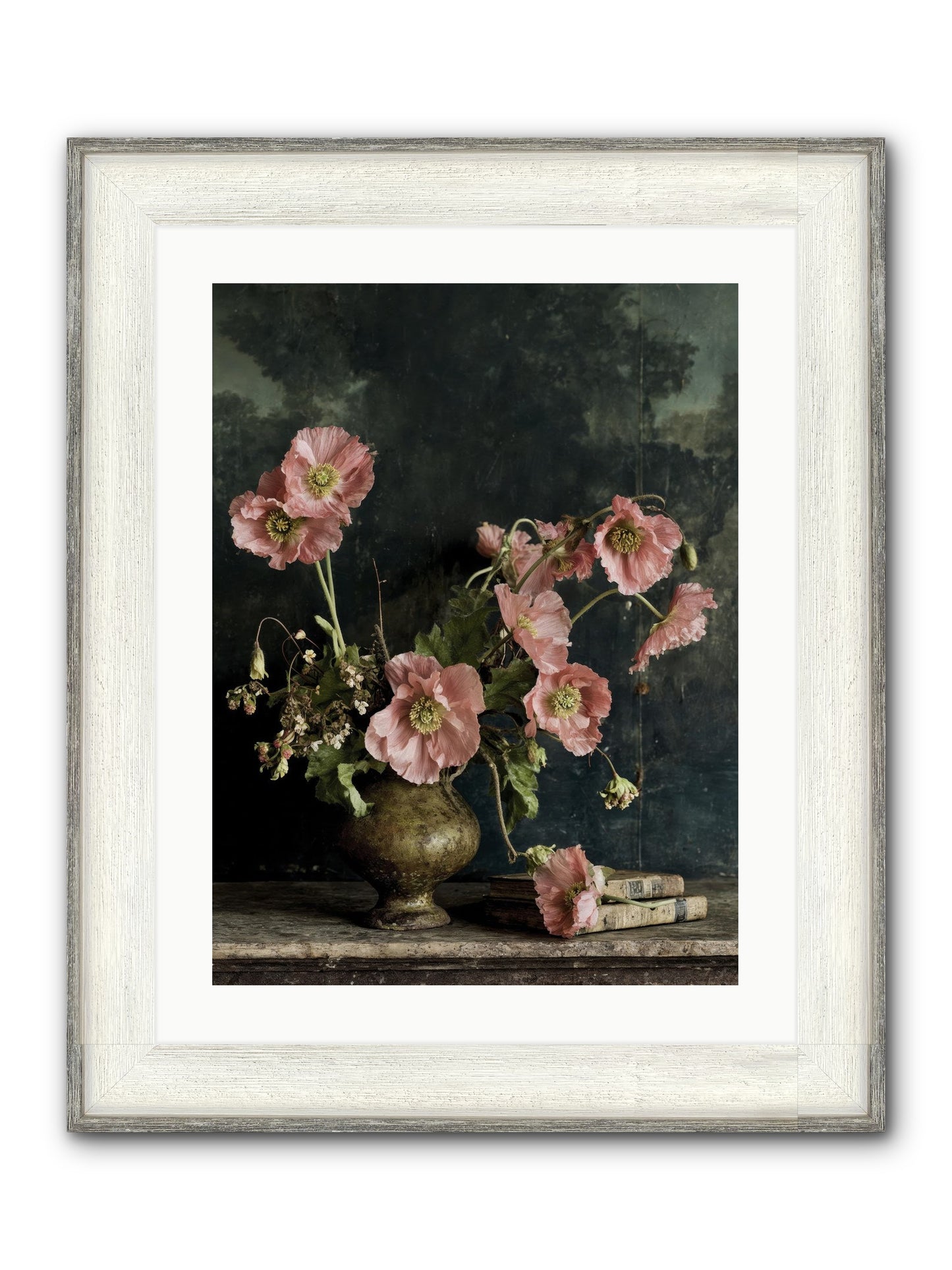 Nectar Field Framed Print - Driftwood White 18x24