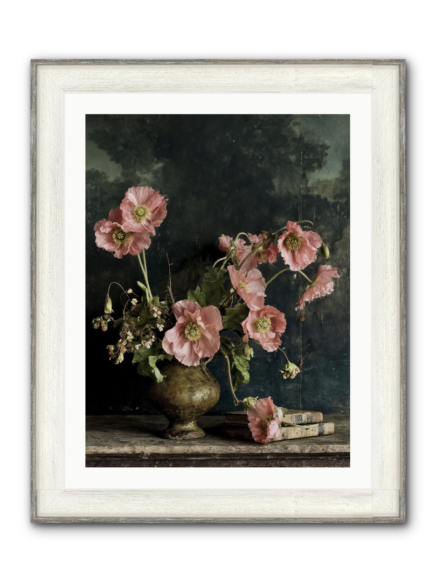 Nectar Field Framed Print - Driftwood White 24x32