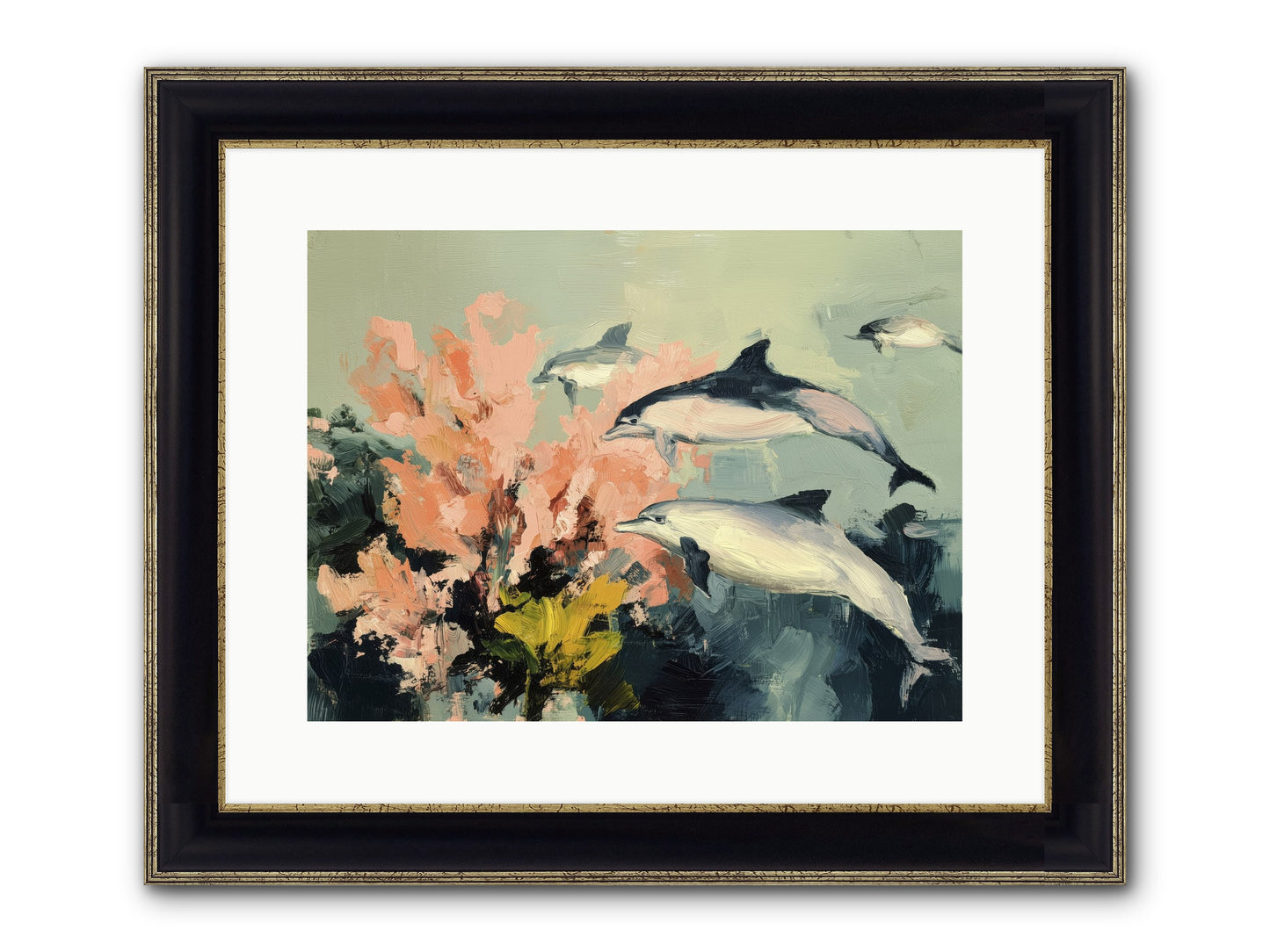 Neptune's Cabinet Framed Print - Black & Gold 16x12