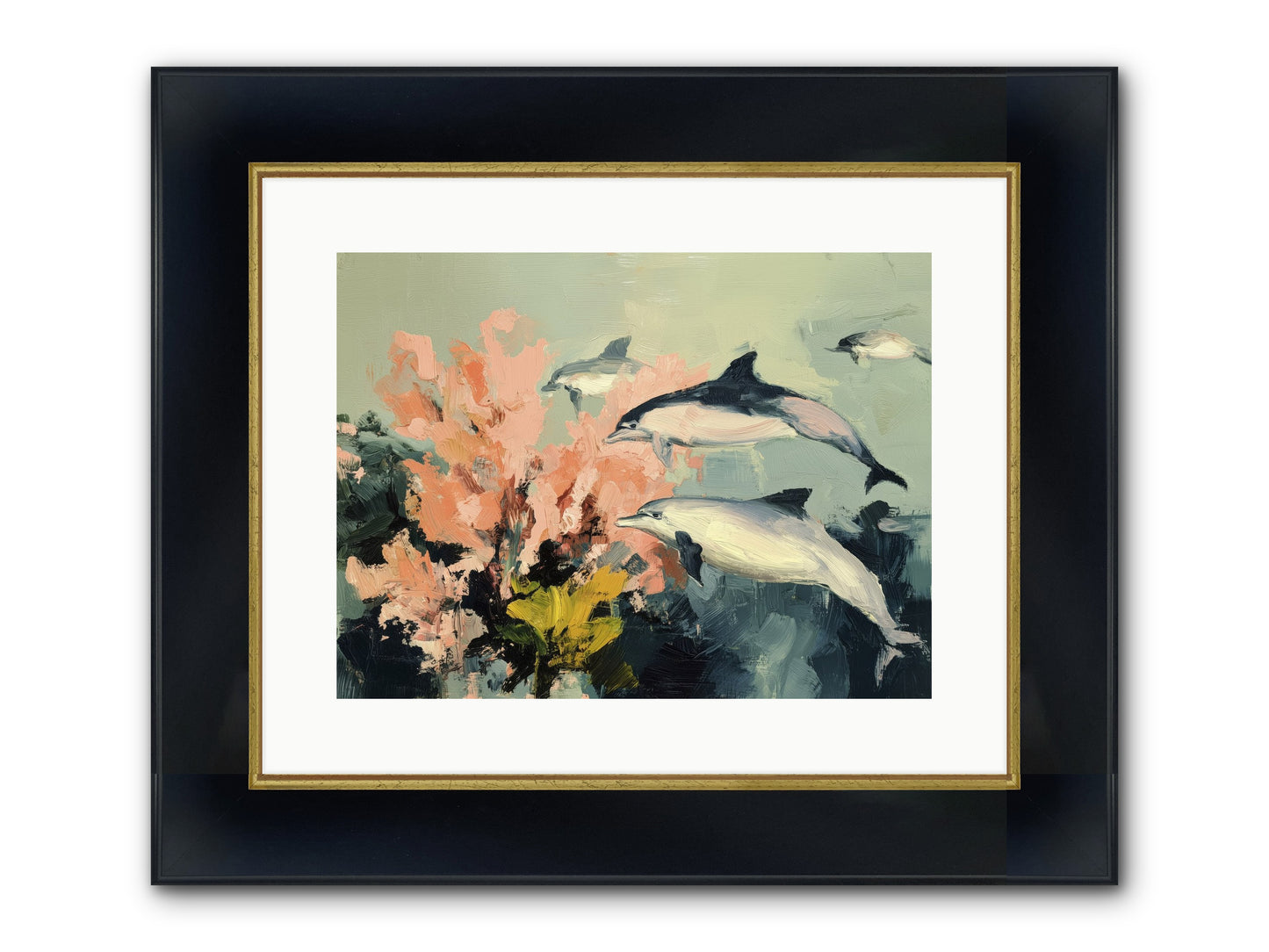 Neptune's Cabinet Framed Print - Wide Black w/Gold 16x12