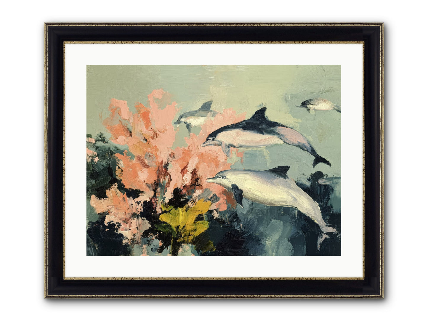 Neptune's Cabinet Framed Print - Black & Gold 24x18