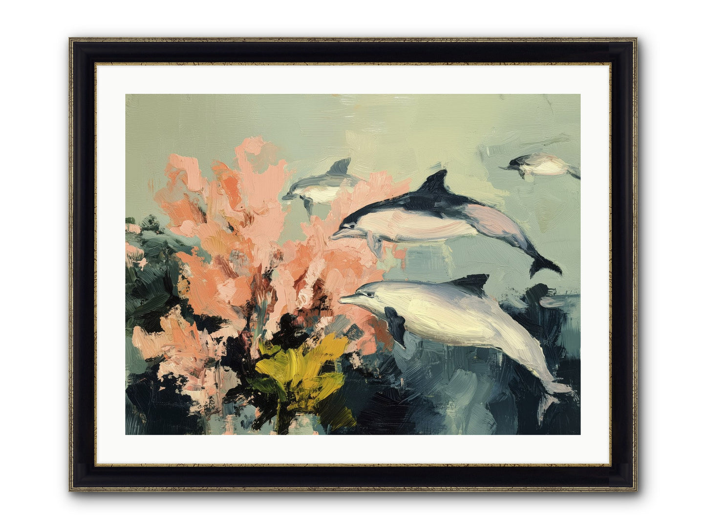 Neptune's Cabinet Framed Print - Black & Gold 32x24