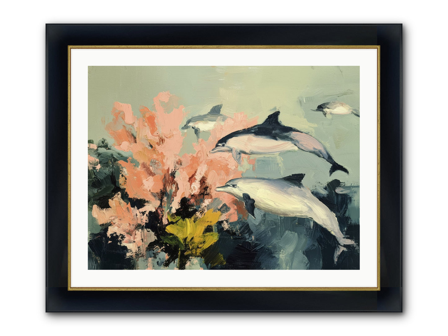 Neptune's Cabinet Framed Print - Wide Black w/Gold 32x24