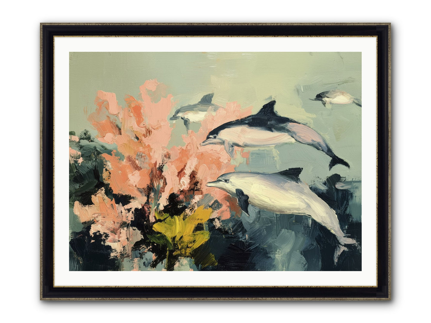 Neptune's Cabinet Framed Print - Black & Gold 40x30